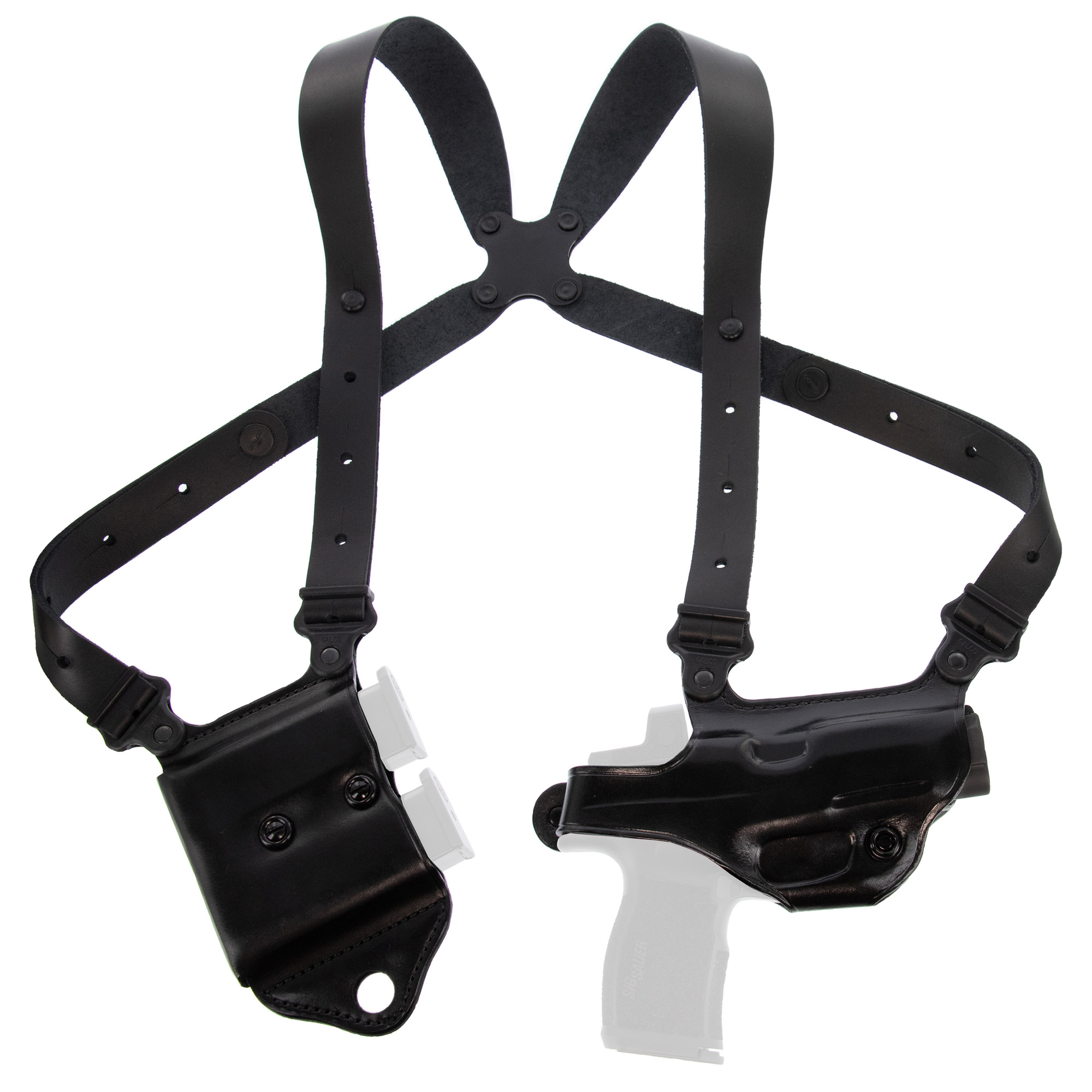 Galco Miami Classic II, Shoulder Holster, fits Sig Sauer P365,Right Hand, Black Premium Steerhide - Galco
