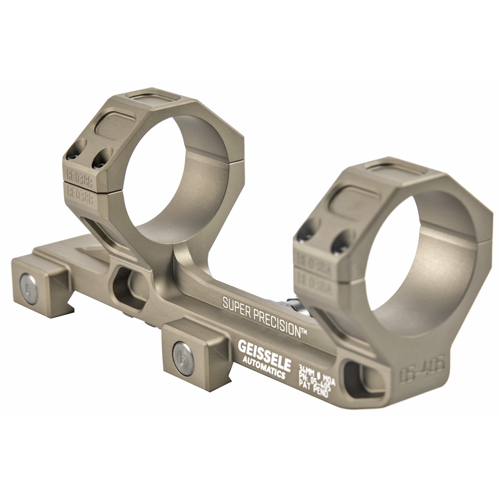 Geissele Super Precision Extended Mount 34mm, Desert Dirt - 05405S - Geissele