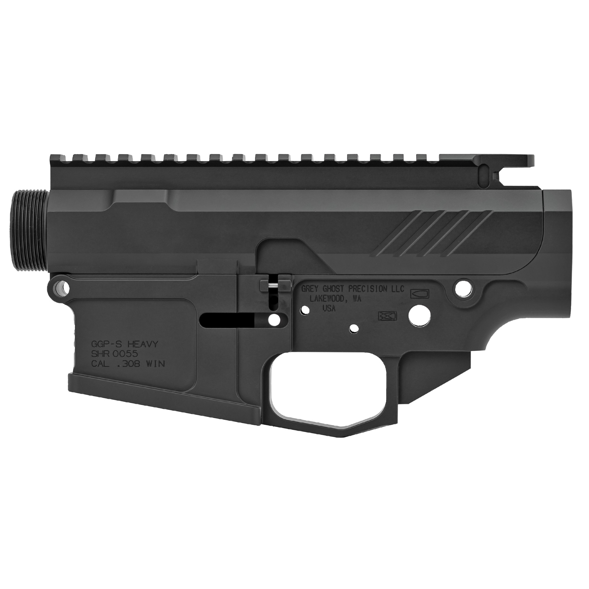 Grey Ghost Precision AR-10 Receiver Set .308 Win, Black - GGPSHeavyRCVR - Grey Ghost Precision