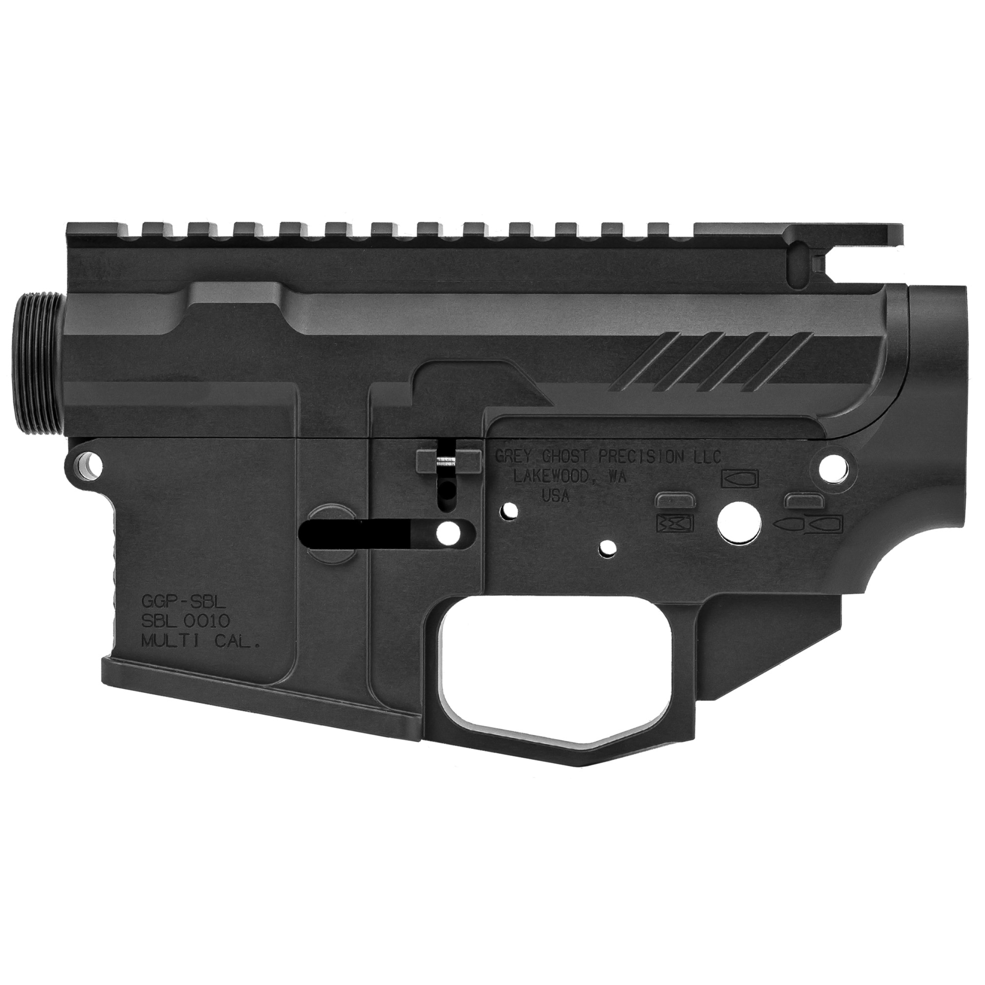 Grey Ghost Precision AR-15 Receiver Set .223 Remington, Black - GGPSLightRCVR - Grey Ghost Precision