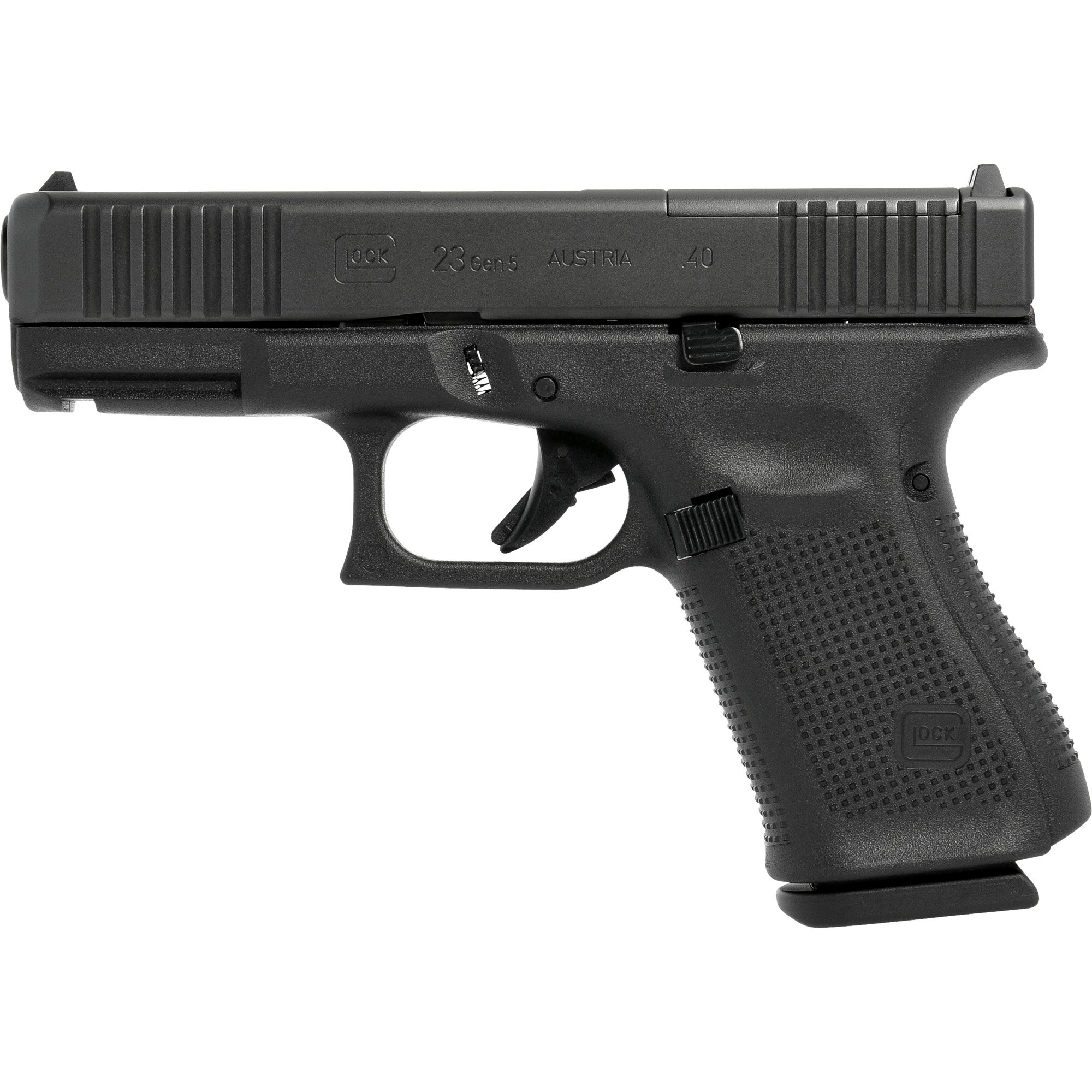 Glock 23 M.O.S. .40 S&W Pistol, 4.02" Barrel, Fixed Sights, Black - G23513MOSAUT - Glock