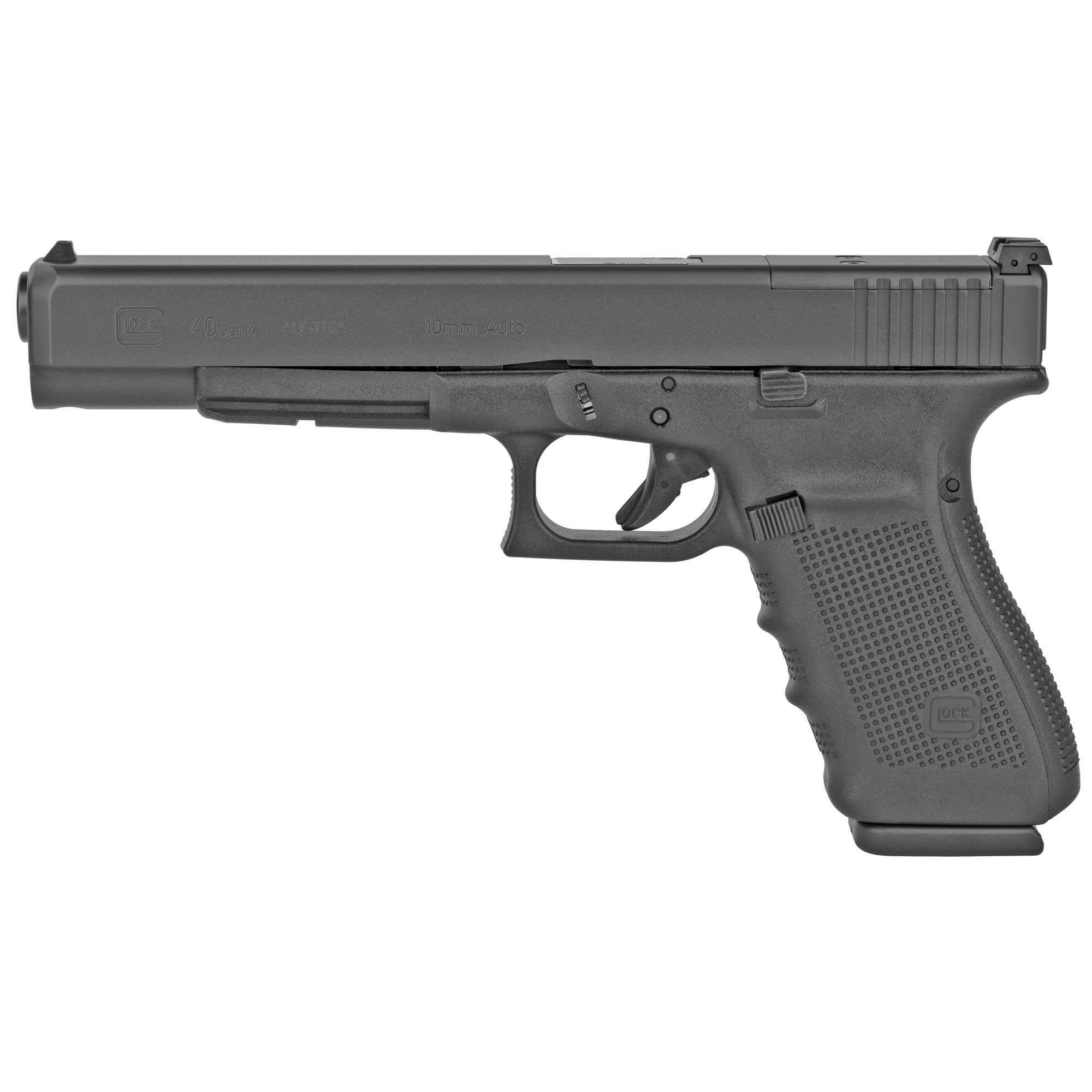 Glock 40 M.O.S. 10mm Pistol, 6.02" Barrel, Adjustable Sights, Black - G40415MOSAUT - Glock