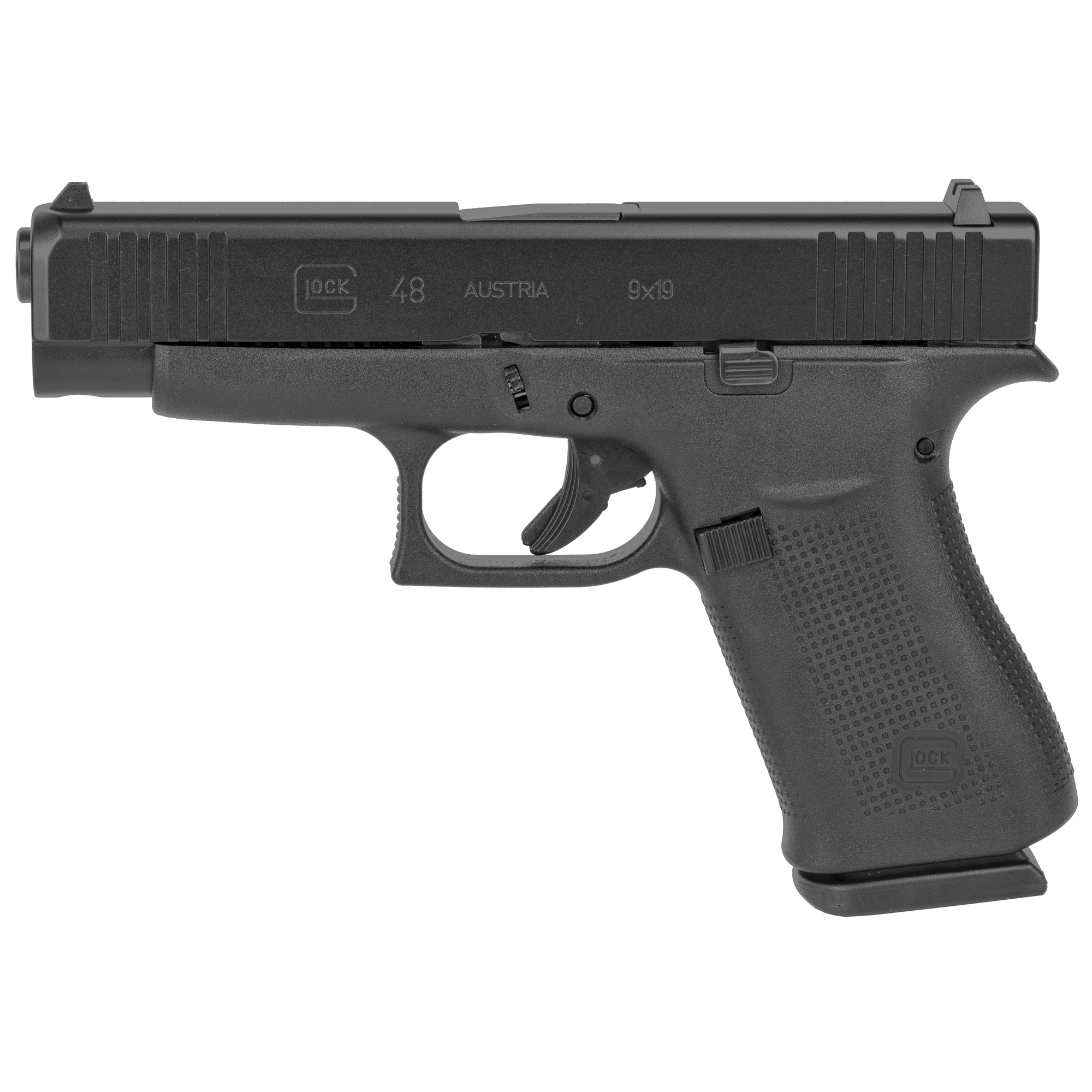 Glock 48 9mm Pistol, 4.17" Barrel, Fixed Sights, Black - G48AUT - Glock