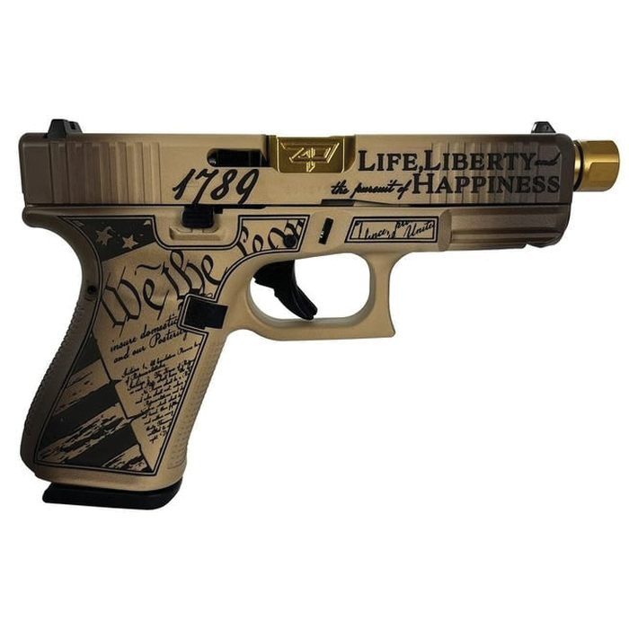 Glock G19 Gen5 Custom Constitution Compact 9mm 4.60" 15rds, Tan - Glock