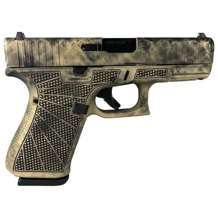 Glock G19 Gen5 Custom Marble Stippled Compact 9mm 4.02" 15rds, Marble - Glock