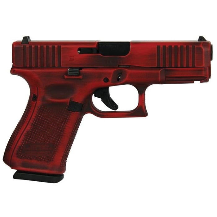 Glock G19 Gen5 Custom Distressed Red Compact 9mm 4.02" 15rds, Distressed Red - Glock