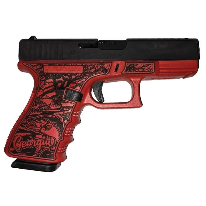 Glock G19 Gen3 Custom Georgia Red Compact 9mm 4.02" 15rds, Red - Glock
