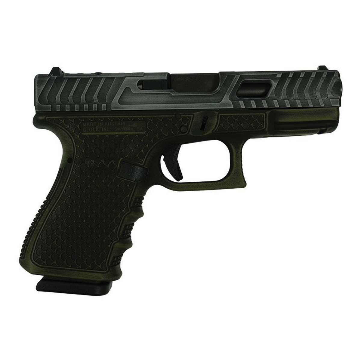 Glock G19 Gen3 Custom Tarpon Green Compact 9mm 4.02" 15rds, Green - Glock