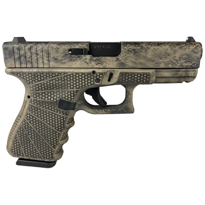 Glock G19 Gen3 Custom Marble Stippled Compact 9mm 4.02" 15rds, Marble - Glock