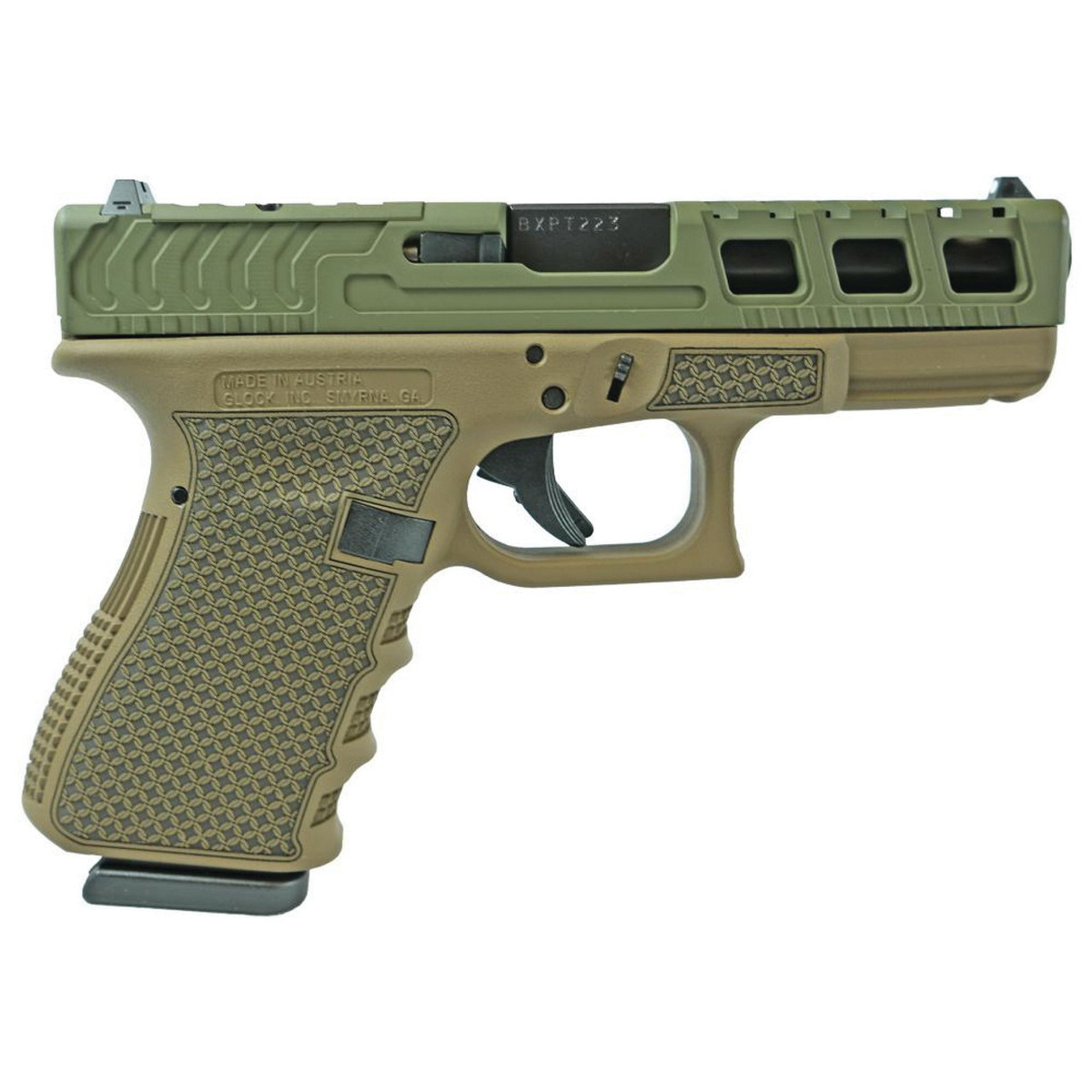 Glock G19 Gen3 Custom Thrasher Compact 9mm 4.02" 15rds, OD Green - Glock