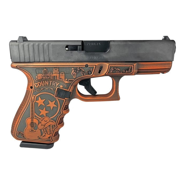Glock G19 Gen 3 Custom Tennessee Distressed Orange Compact 9mm 4.02" 15rds, Orange