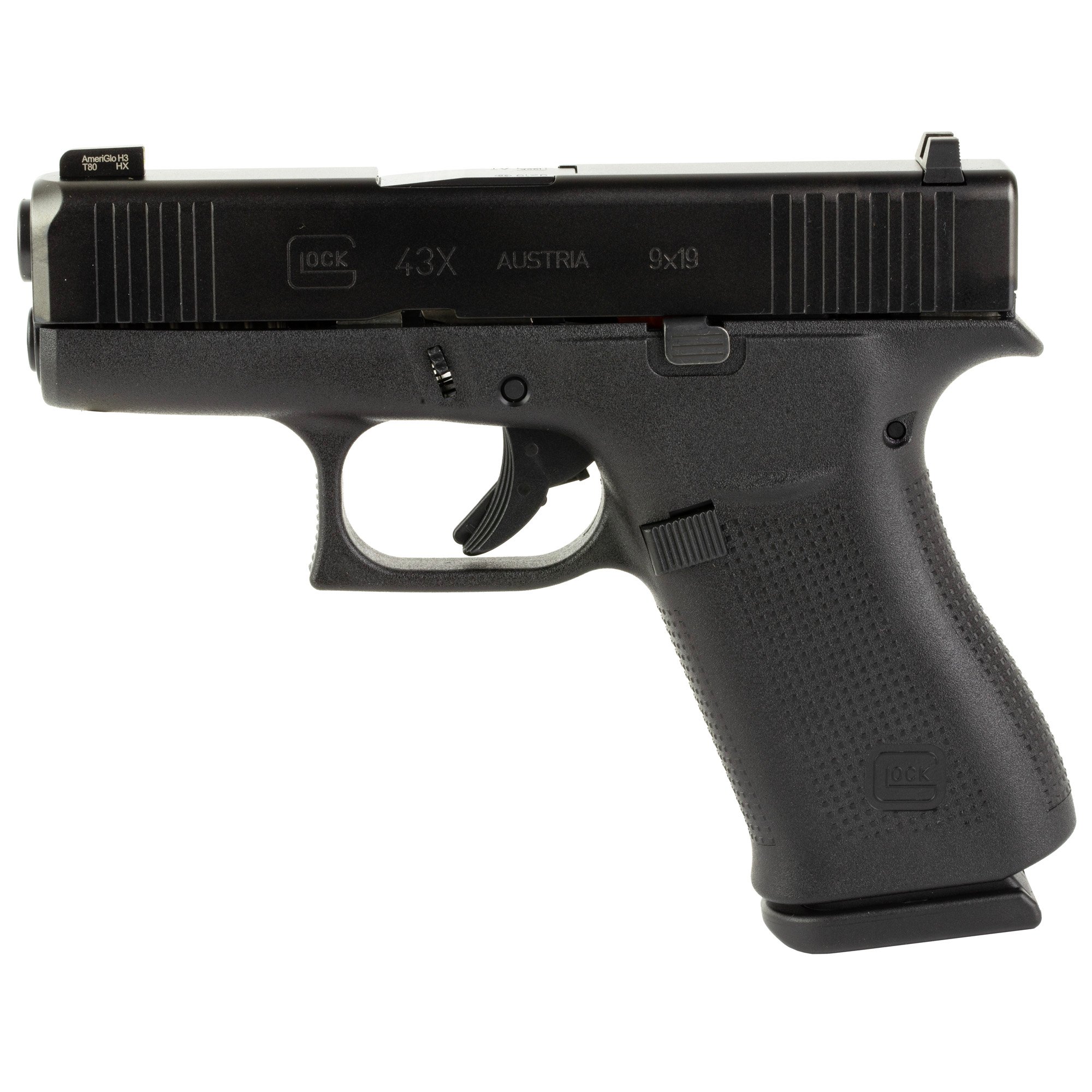 Glock 43X 9mm Pistol, 3.41" Barrel, Night Sights, Black - PX4350301UC - Glock