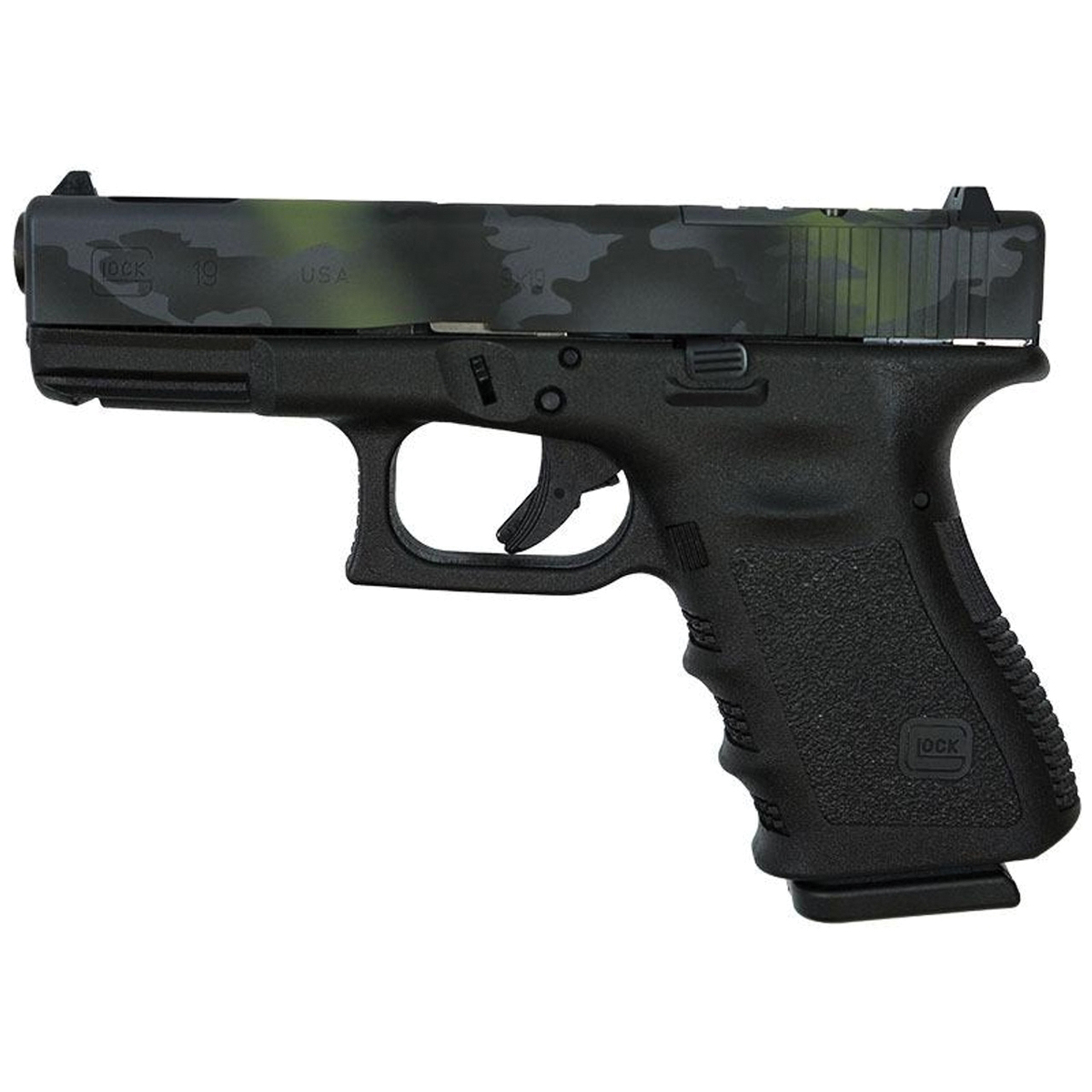 Glock G19 Gen3 Custom Multicam Compact 9mm 4.02" 15rds, Black - Glock