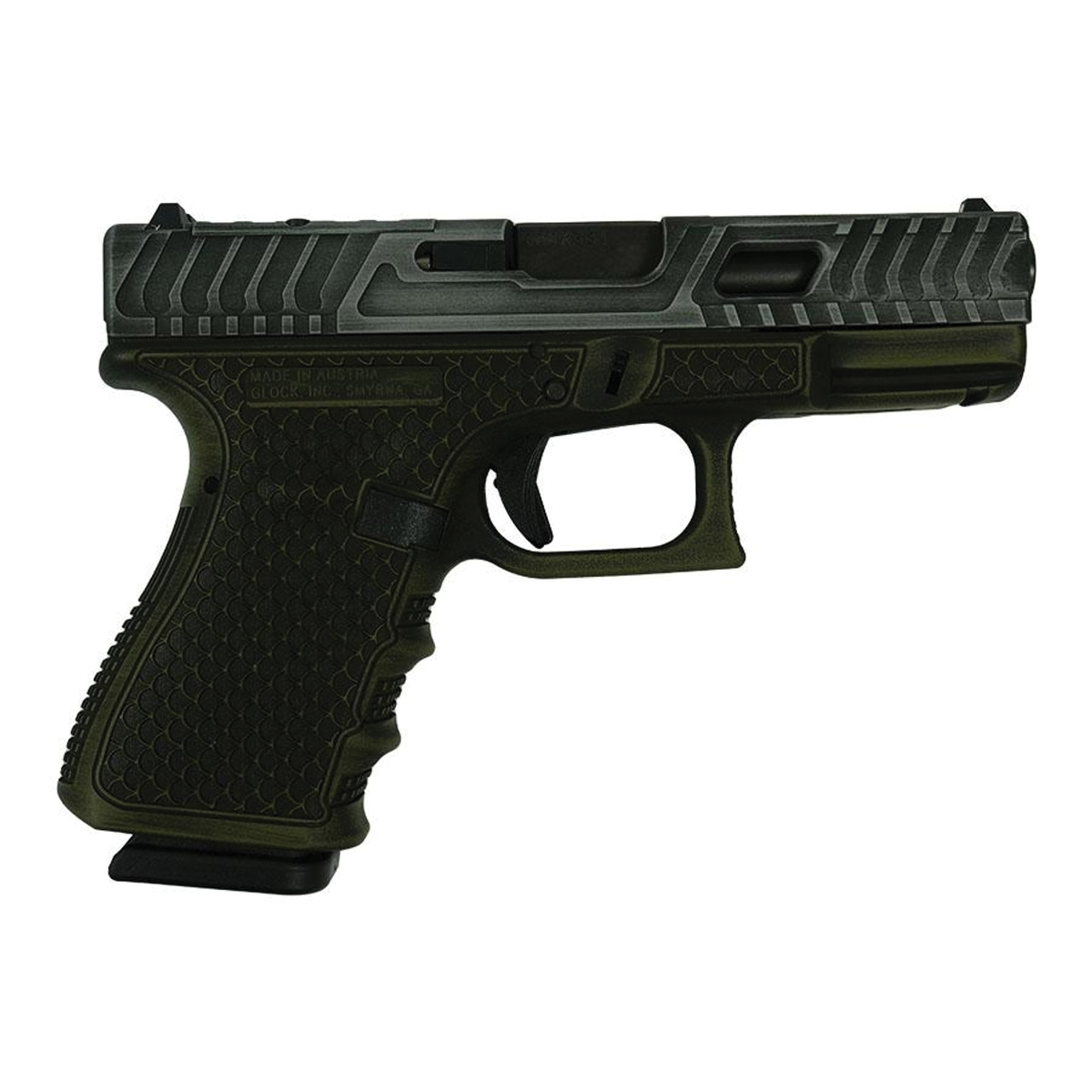Glock G19 Gen 3 Custom Tarpon Green Compact 9mm 4.02" 15rds, Green - Glock