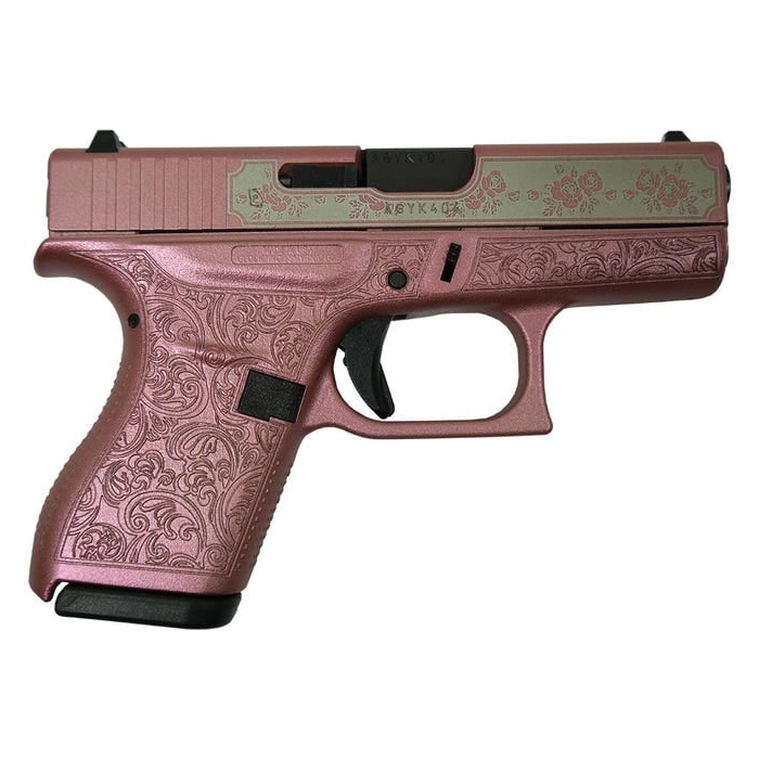 Glock G42 Custom Glock & Roses Medusa Pink Subcompact .380 ACP 3.25" 6rds, Medusa Pink - Glock