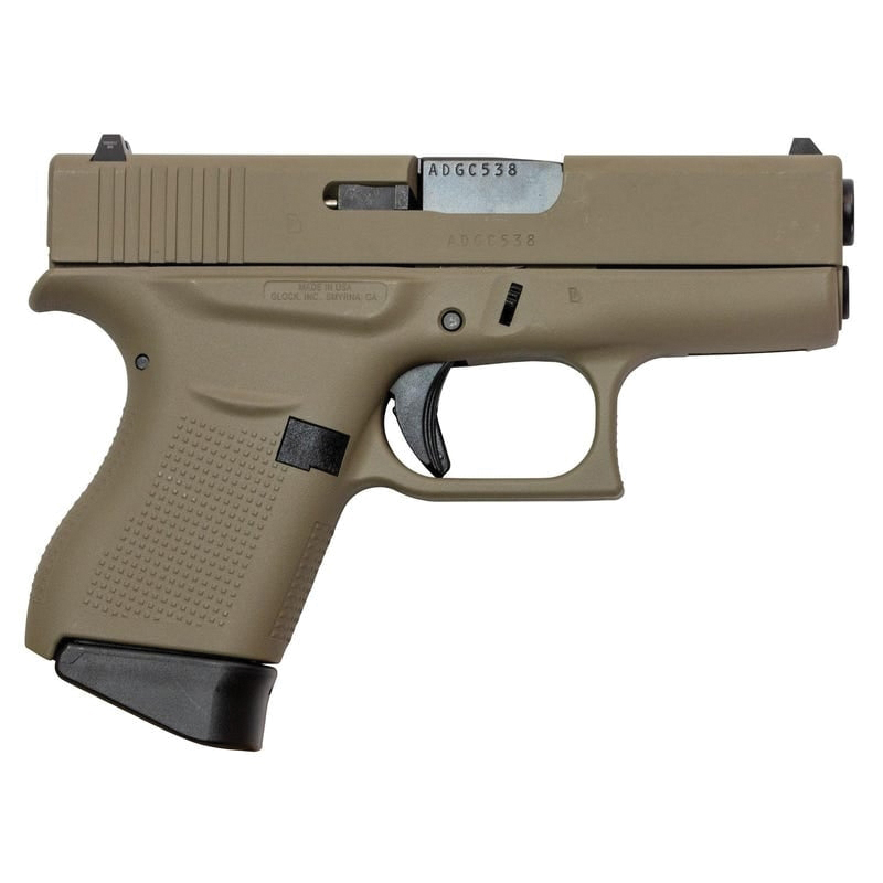 Glock G43 Gen4 Custom FDE Subcompact 9mm 3.41" 6rds, Flat Dark Earth - Glock
