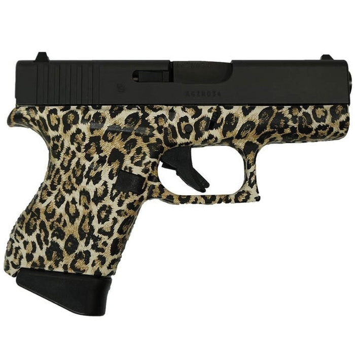 Glock G43 Custom Leopard Print Subcompact 9mm 3.41" 6rds, Leopard Print - Glock