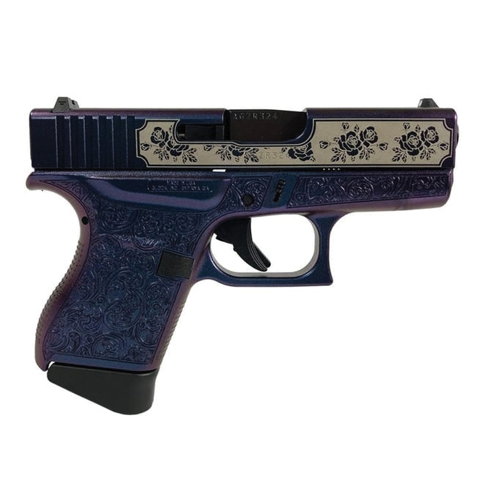 Glock G43 Custom Glock & Roses Subcompact 9mm 3.41" 6rds, Mongoose Purple - Glock