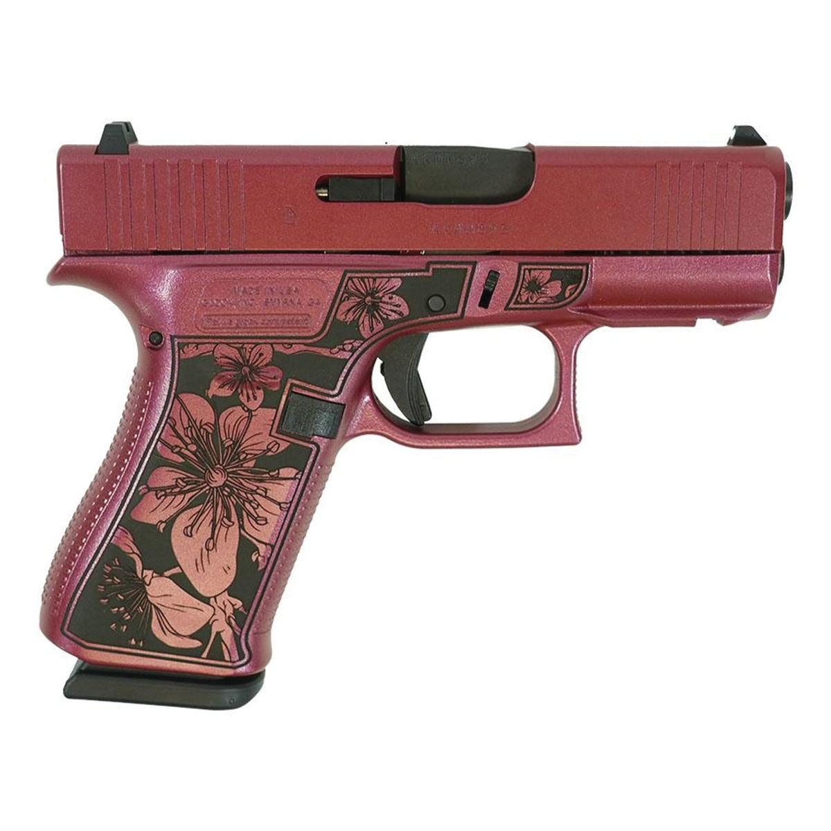 Glock G43X Cherry Blossom Subcompact 9mm 3.41" 10rds, Medusa Pink - Glock
