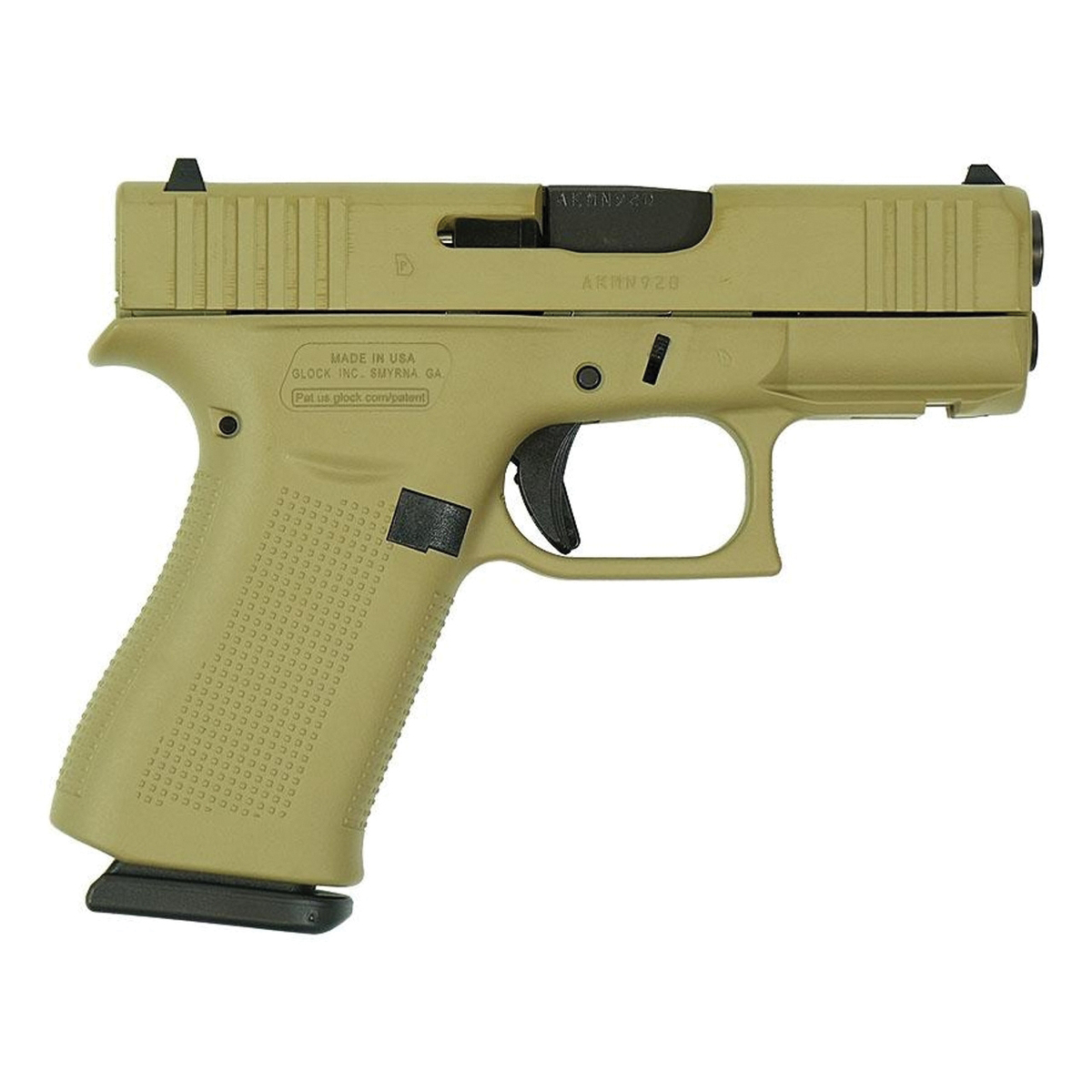 Glock G43X FDE Subcompact 9mm 3.41" 10rds, Flat Dark Earth - Glock