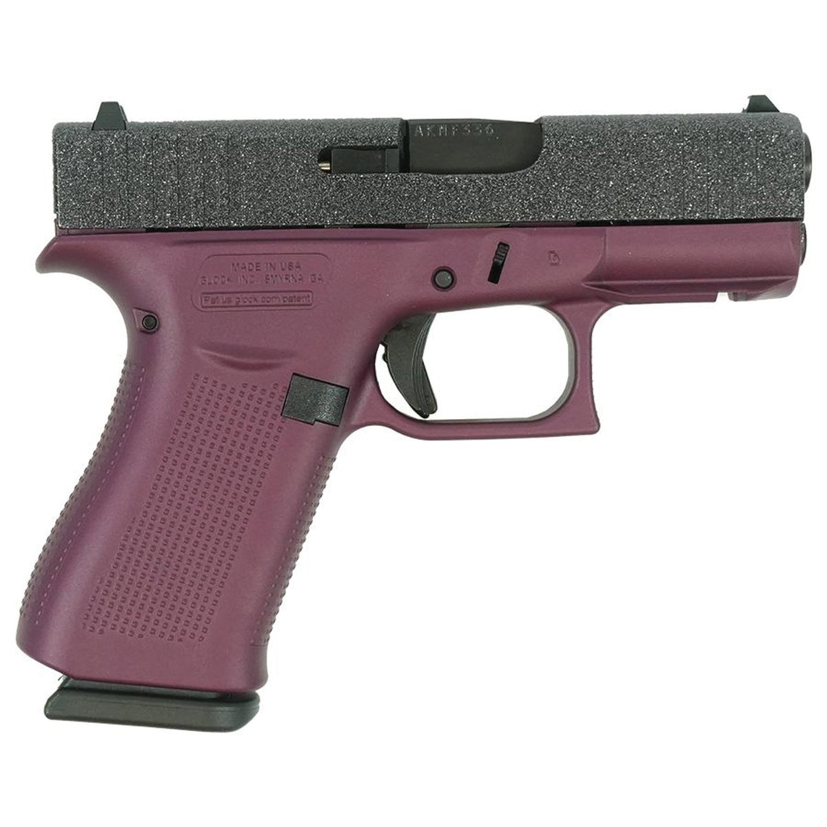 Glock G43X Glitter/Black Cherry Subcompact 9mm 3.41" 10rds, Black Cherry - Glock