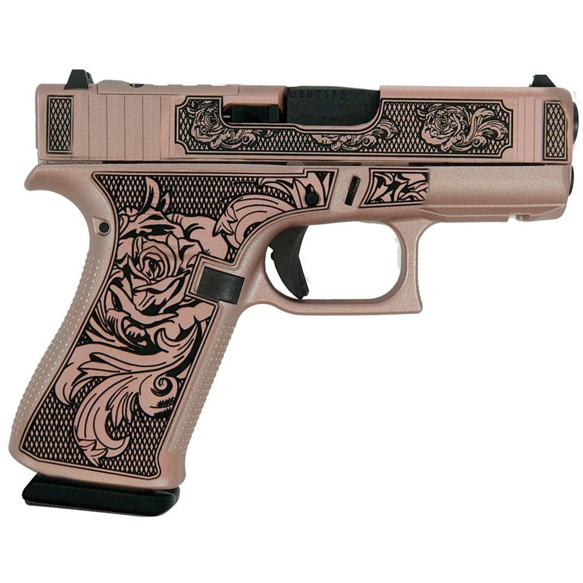 Glock G43X Glock & Roses II Subcompact 9mm 3.41" 10rds, Pink