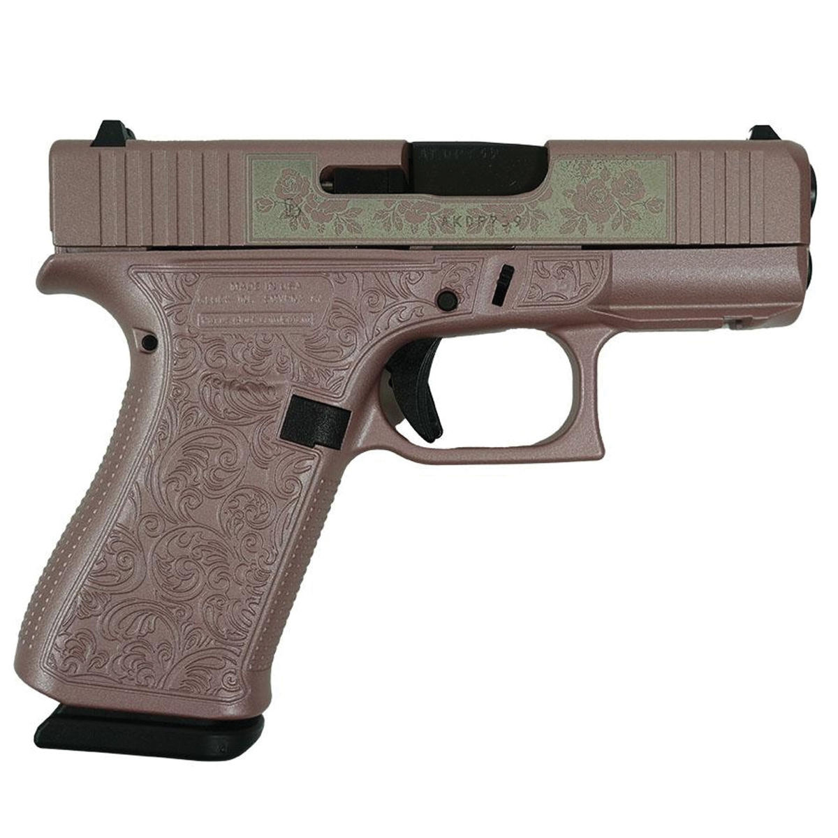 Glock G43X Glock & Roses Subcompact 9mm 3.41" 10rds, Pink - Glock