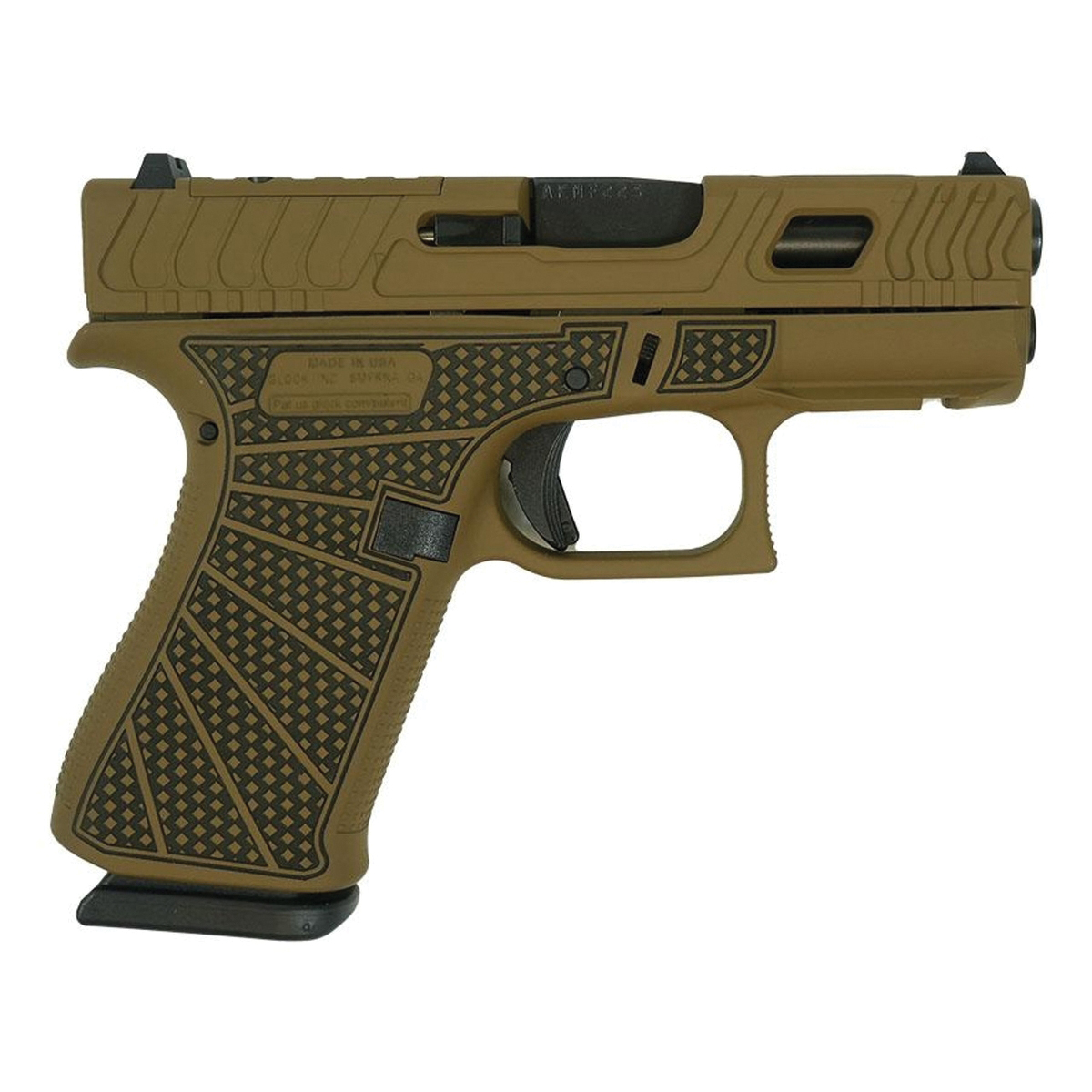 Glock G43X Jimbo Ripple Stippled Subcompact 9mm 3.41" 10rds, Flat Dark Earth - Glock