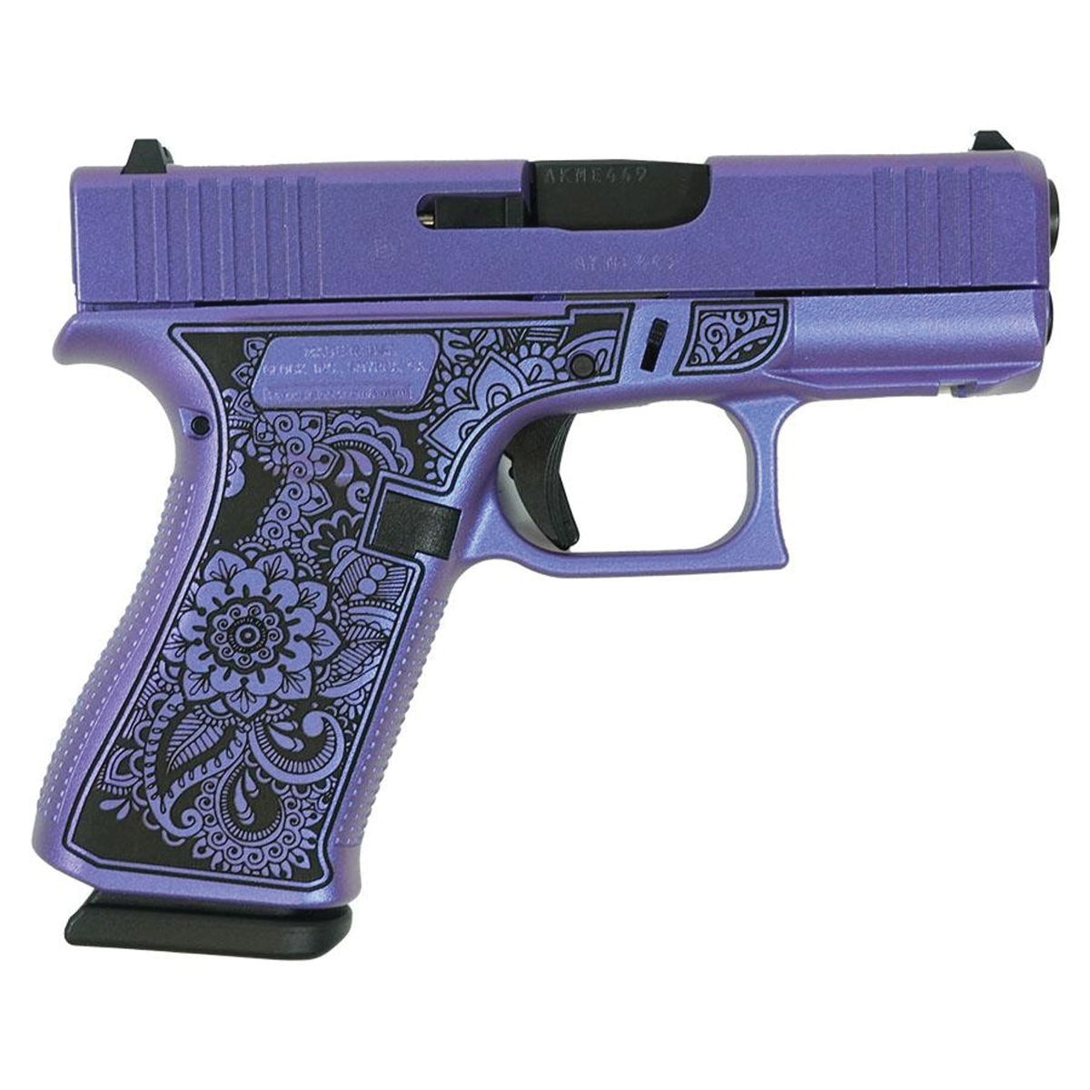 Glock G43X Mandala Subcompact 9mm 3.41" 10rds, Purple Pearl - Glock