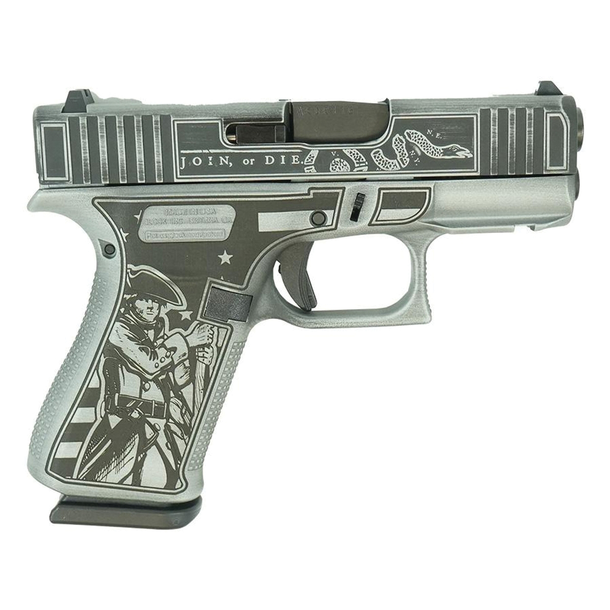 Glock G43X Liberty or Death Subcompact 9mm 3.41" 10rds, Gray - Glock