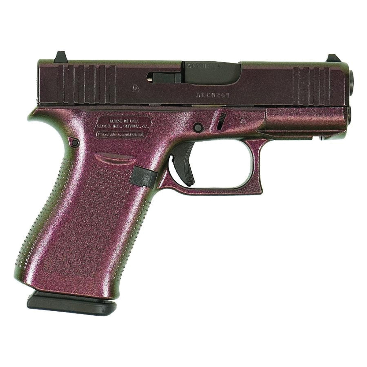 Glock G43X Shimmering Razorback Subcompact 9mm 3.41" 10rds, Rainbow - Glock
