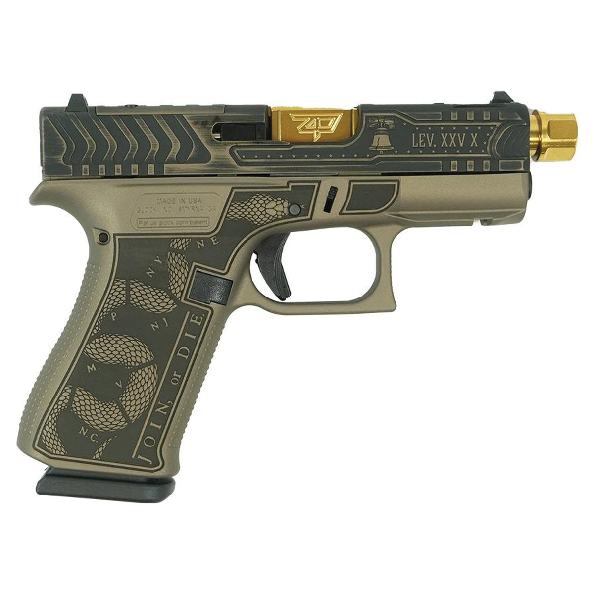 Glock G43X Revolution Subcompact 9mm 3.92" 10rds, Distressed Colonial Brown - Glock