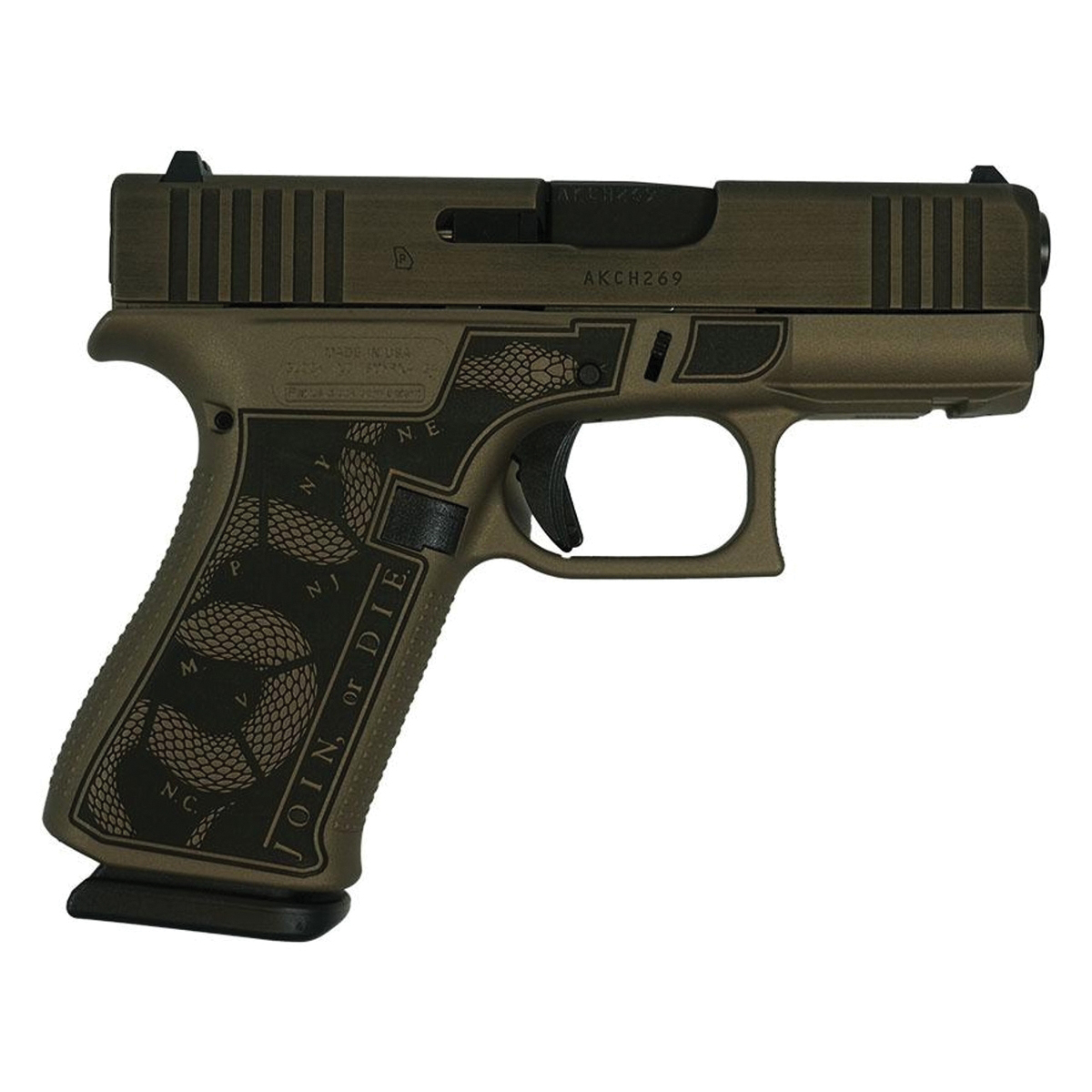 Glock G43X Revolution Subcompact 9mm 3.41" 10rds, Distressed Colonial Brown - Glock