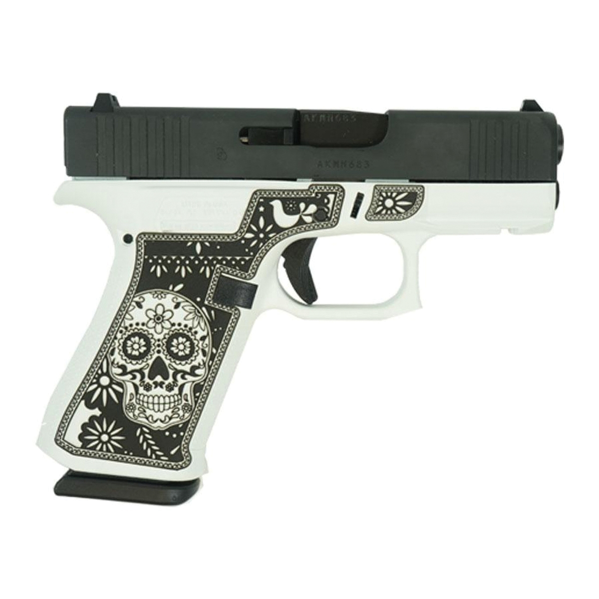 Glock G43X Sugar Skull Subcompact 9mm 3.41" 10rds, White - Glock
