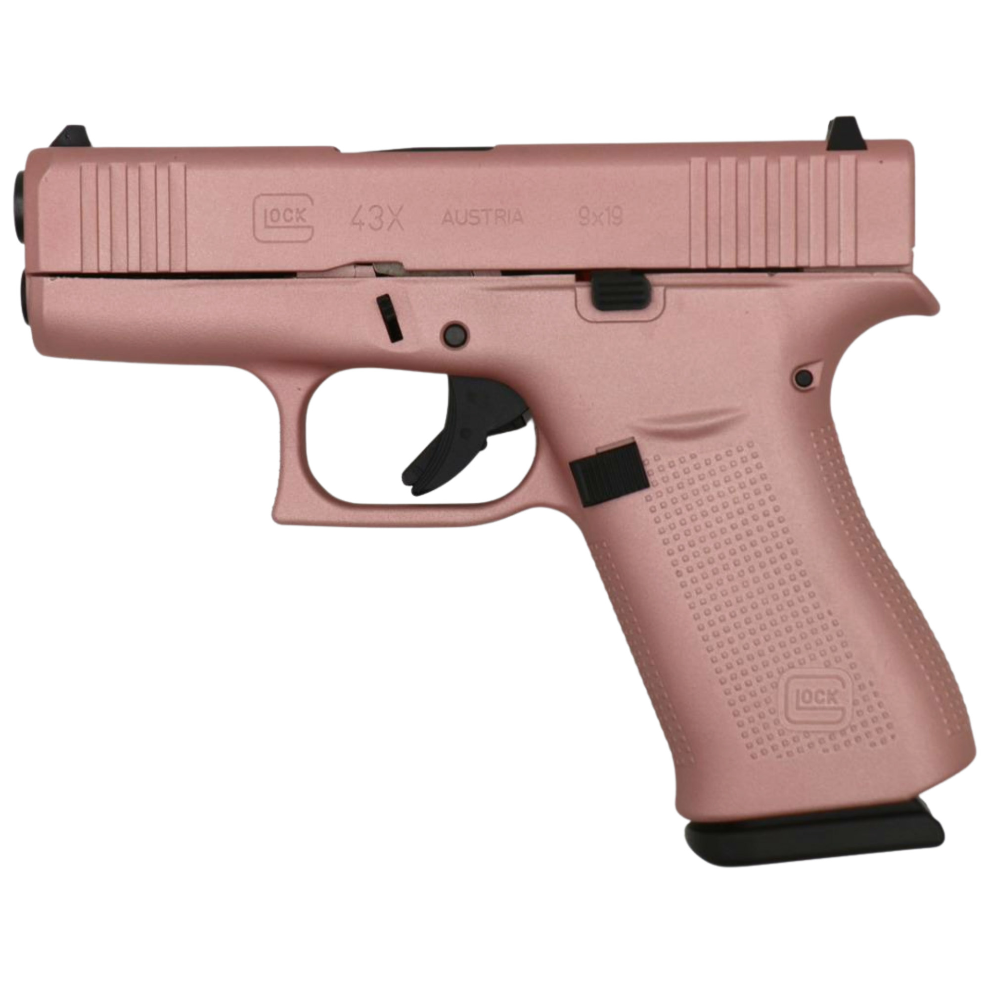 Glock 43X 9mm Pistol, 3.41" Barrel, Fixed Sights, Rose Gold - UX4350204 - Glock