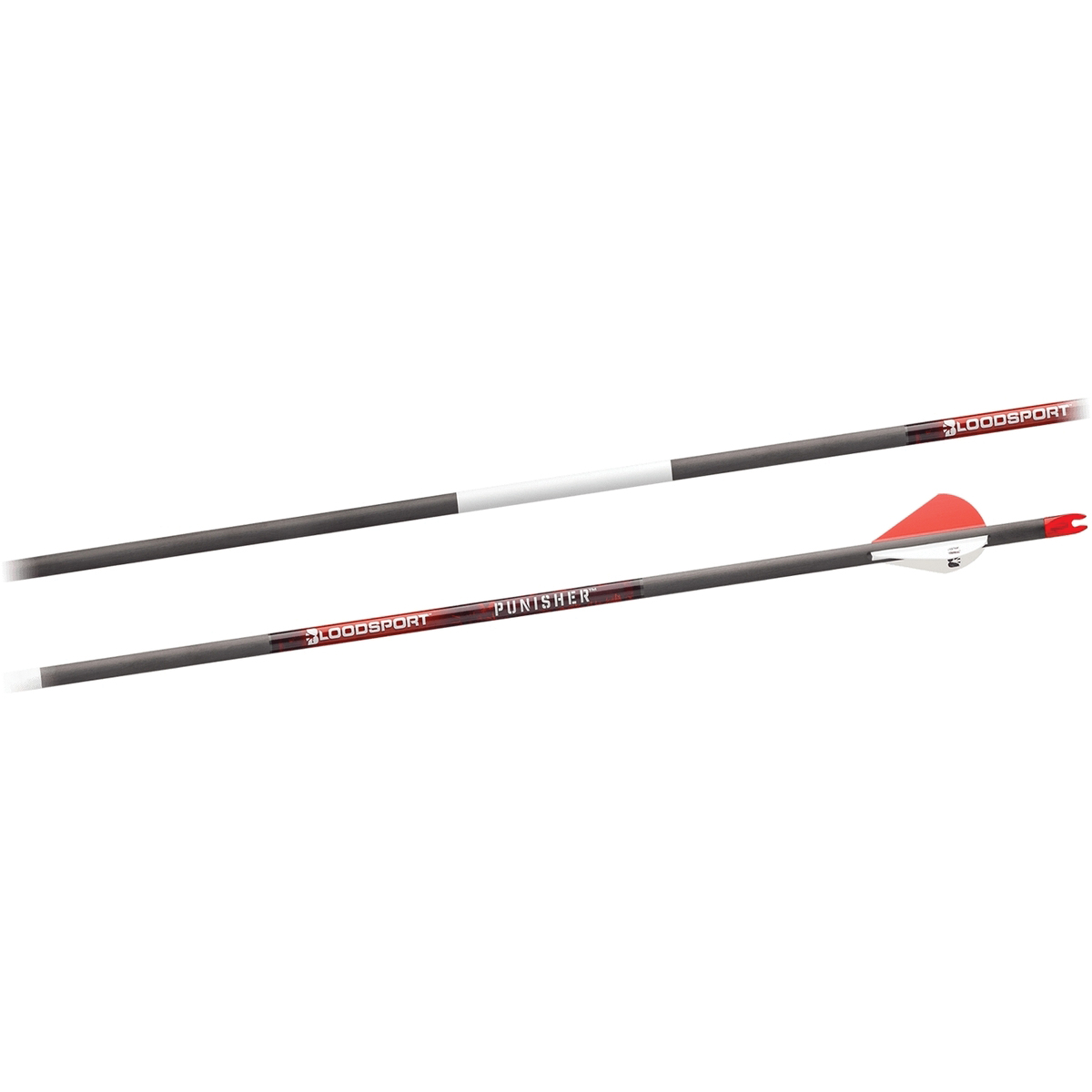 Bloodsport Arrows Punisher 31" 9.20 GPI 400 Spine Arrow, Black Pack of 6 - Bloodsport Arrows