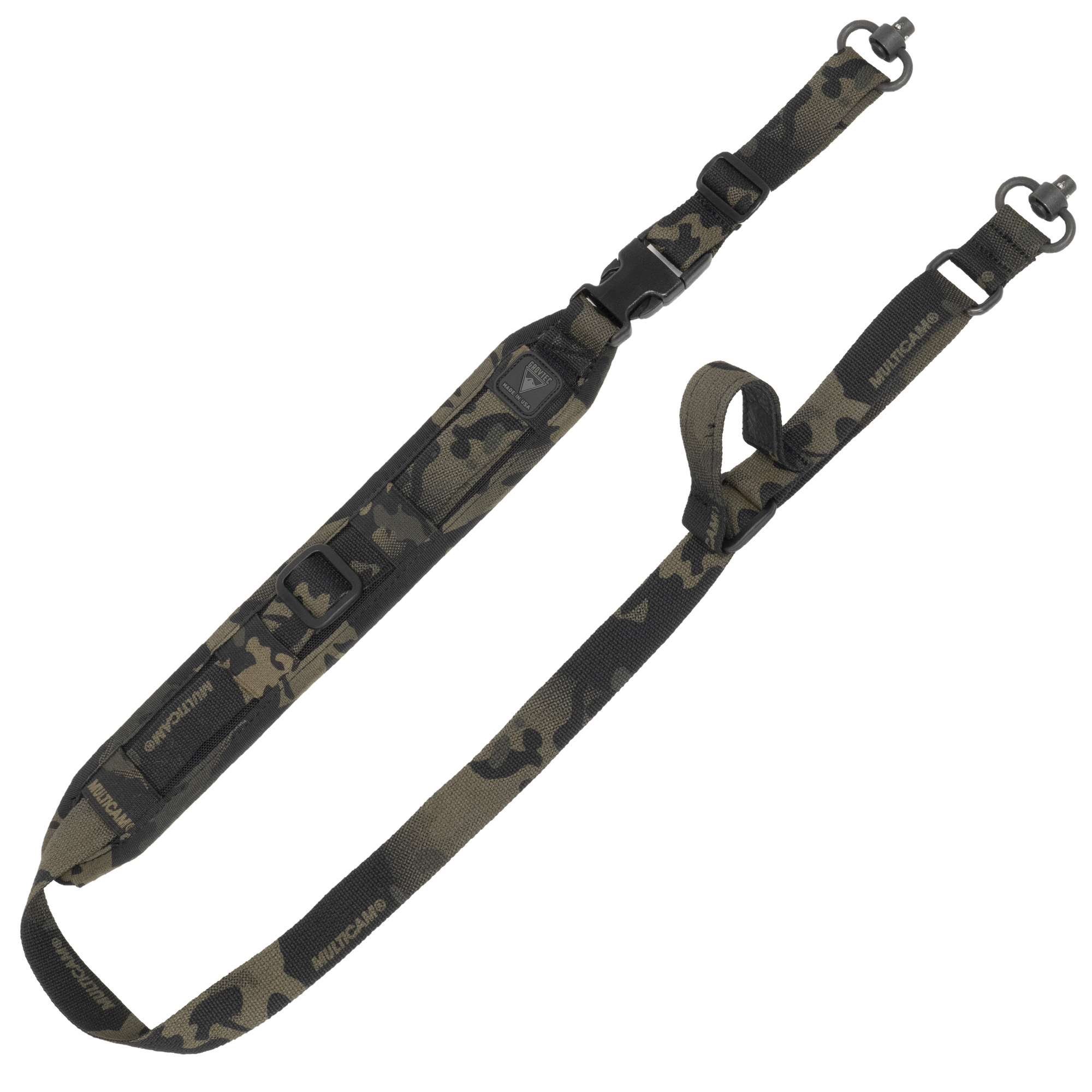 GrovTec QS 2PT Sentinel Sling, Push Button Swivels, Multicam Black - Grovtec Us Inc