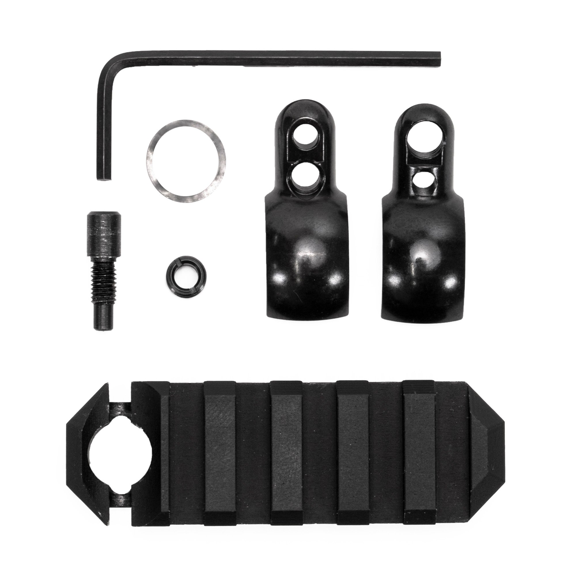 GrovTec Tube Rail, Barrel Band Mounted Picatinny Rail, 2.6", .420-.470, Black - Grovtec Us Inc