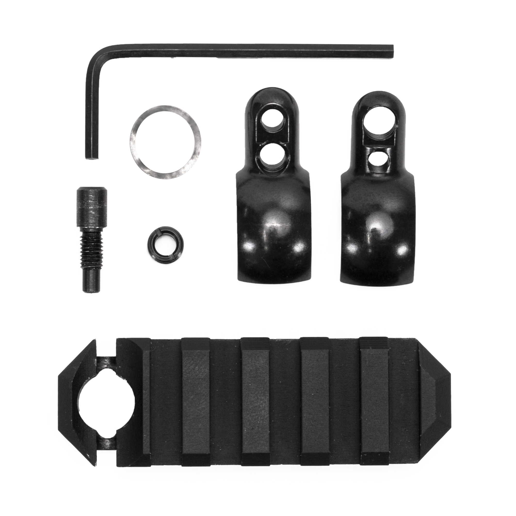 GrovTec Tube Rail, Barrel Band Mounted Picatinny Rail, 2.6", .630-.675, Black - Grovtec Us Inc