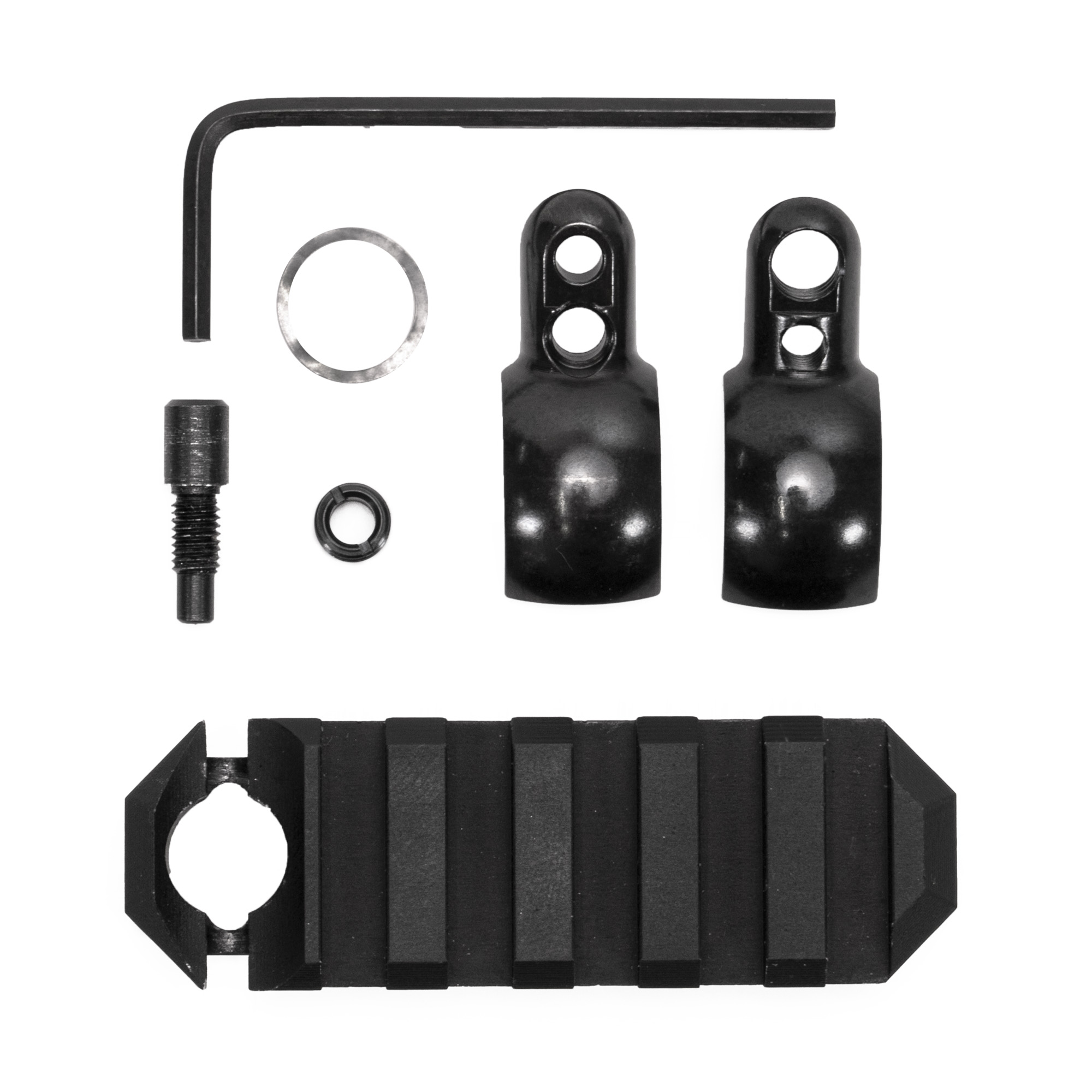 GrovTec Tube Rail, Barrel Band Mounted Picatinny Rail, 2.6", .800-.850, Black - Grovtec Us Inc