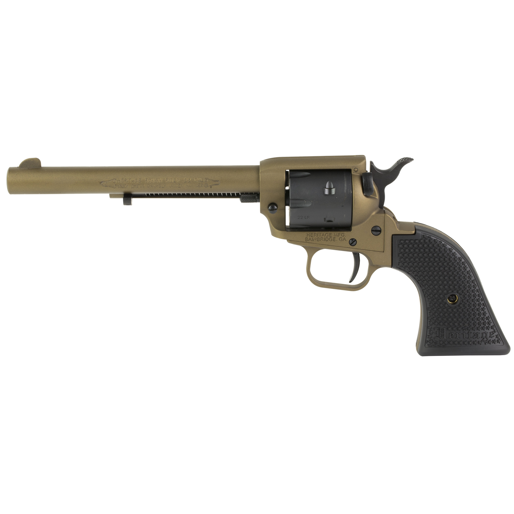 Heritage Rough Rider .22LR Revolver, 6.5" Barrel, Fixed Sights, Burnt Bronze - RR22A6 - Heritage
