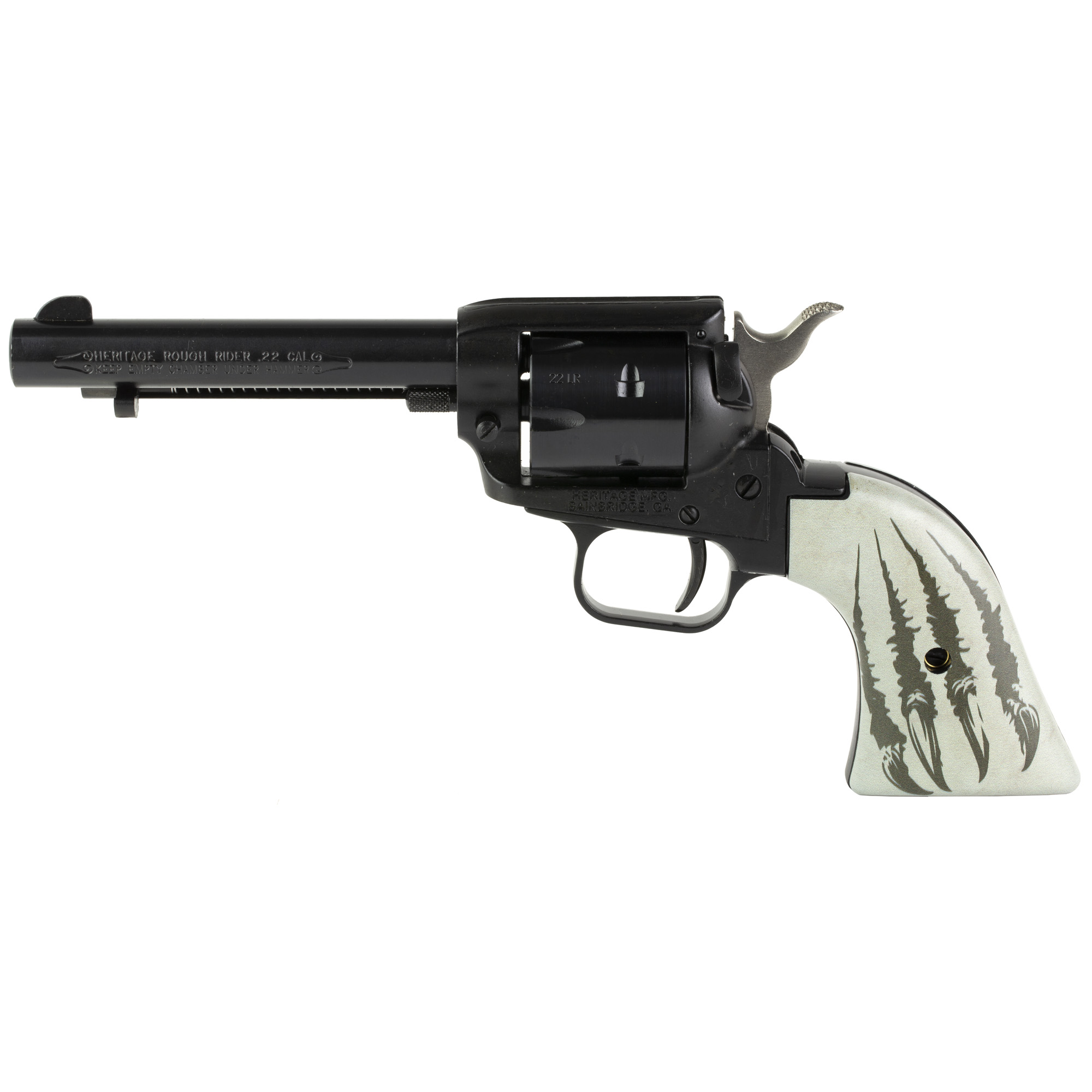 Heritage Rough Rider .22LR Revolver, 4.75" Barrel, Fixed Sights, Black - RR22B4CLAW - Heritage