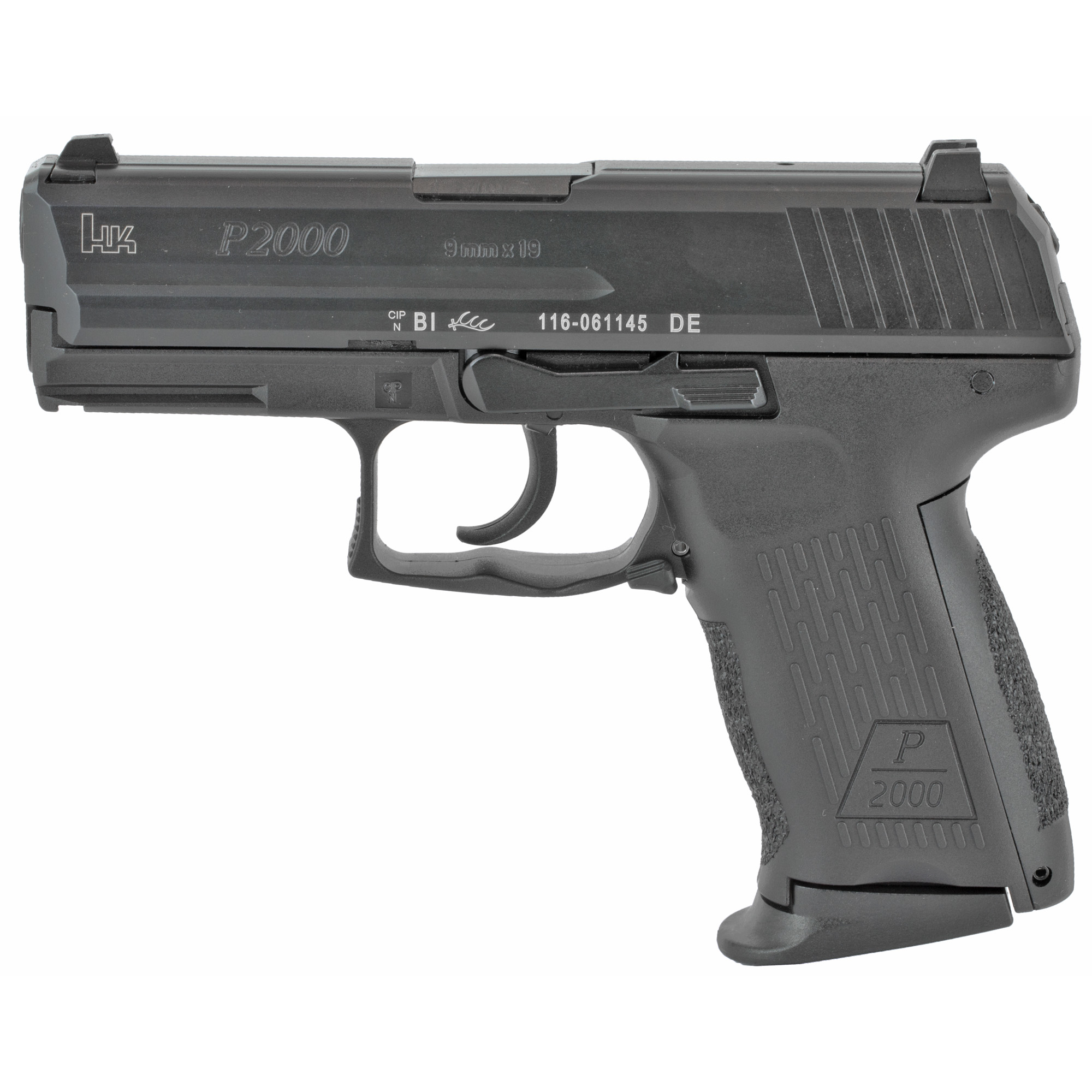 HK P2000 9mm Pistol, 3.66" Barrel, 3 Dot Sights, Black - 81000037 - H&K