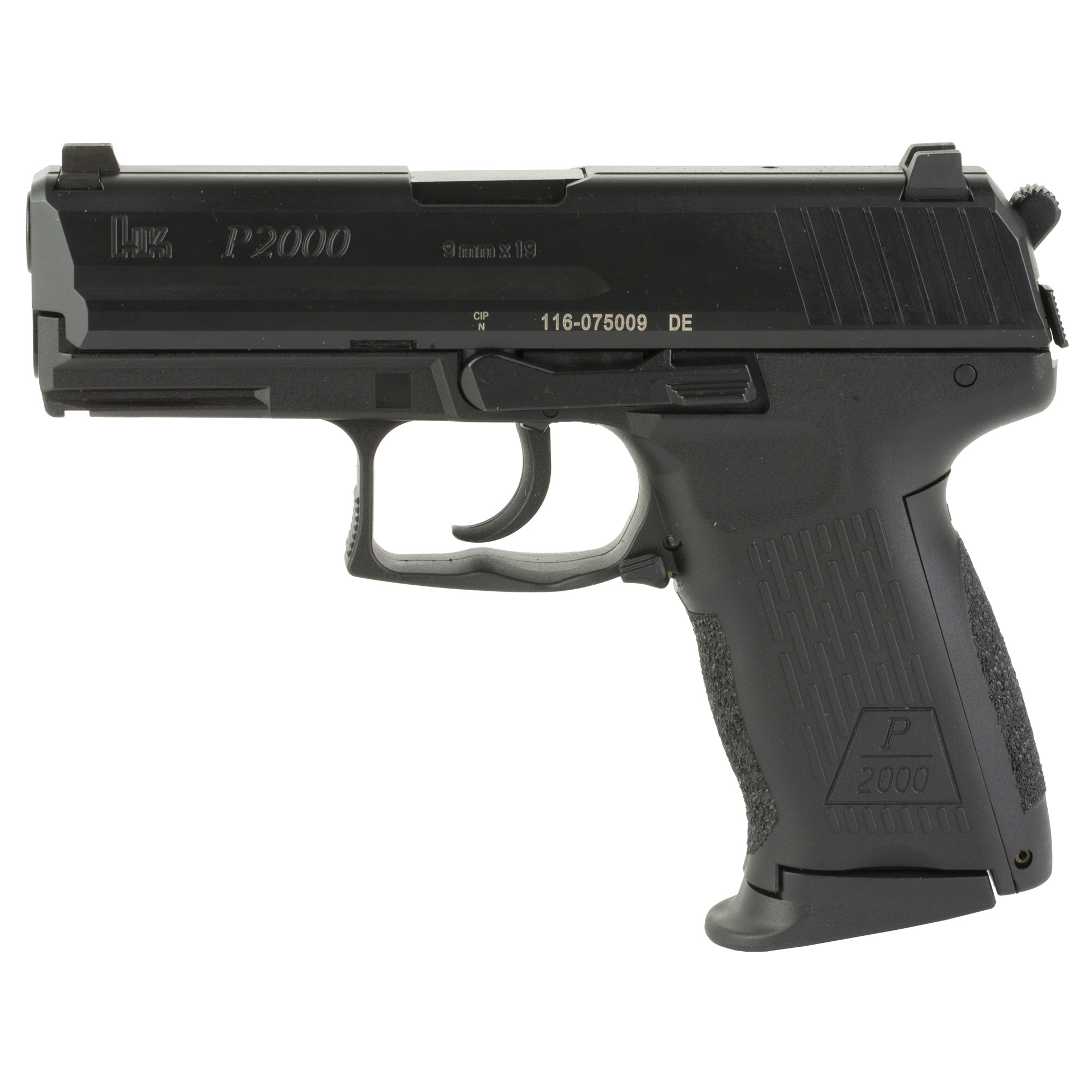 HK P2000 9mm Pistol, 3.66" Barrel, Night Sights, Black - 81000044 - H&K