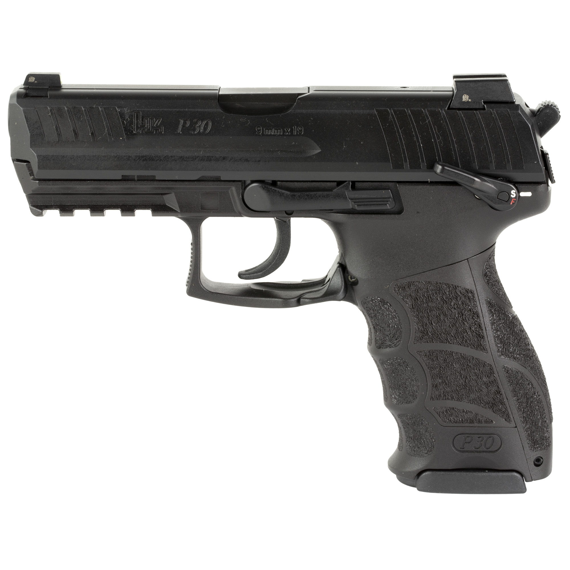 HK P30S 9mm Pistol, 3.85" Barrel, Night Sights, Black - 81000114 - H&K