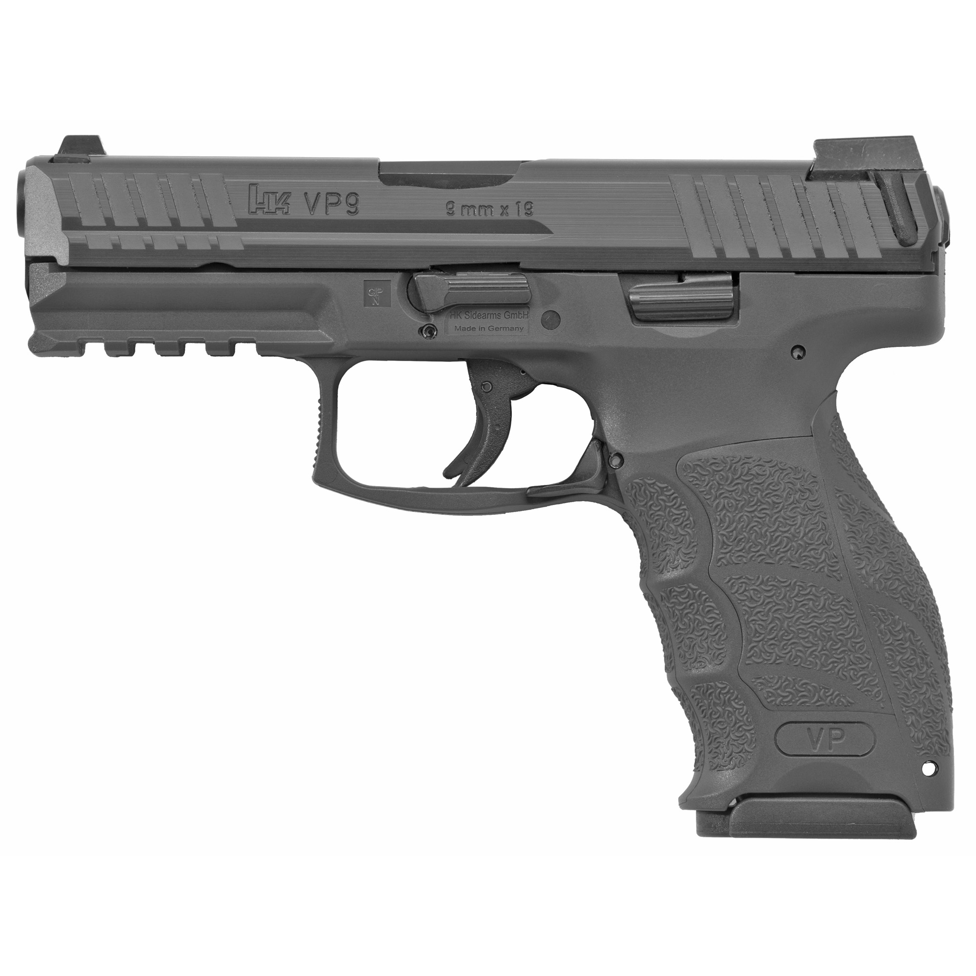 HK VP9 9mm Pistol, 4" Barrel, Night Sights, Black - 81000224 - H&K