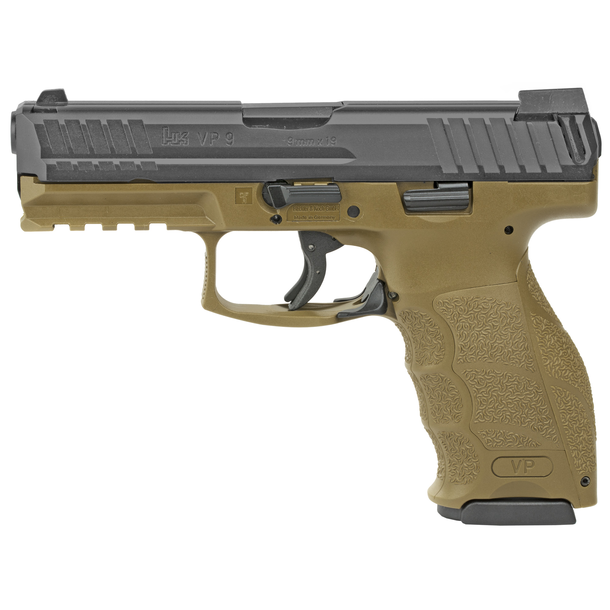 HK VP9 9mm Pistol, 4" Barrel, Night Sights, Flat Dark Earth - 81000228 - H&K