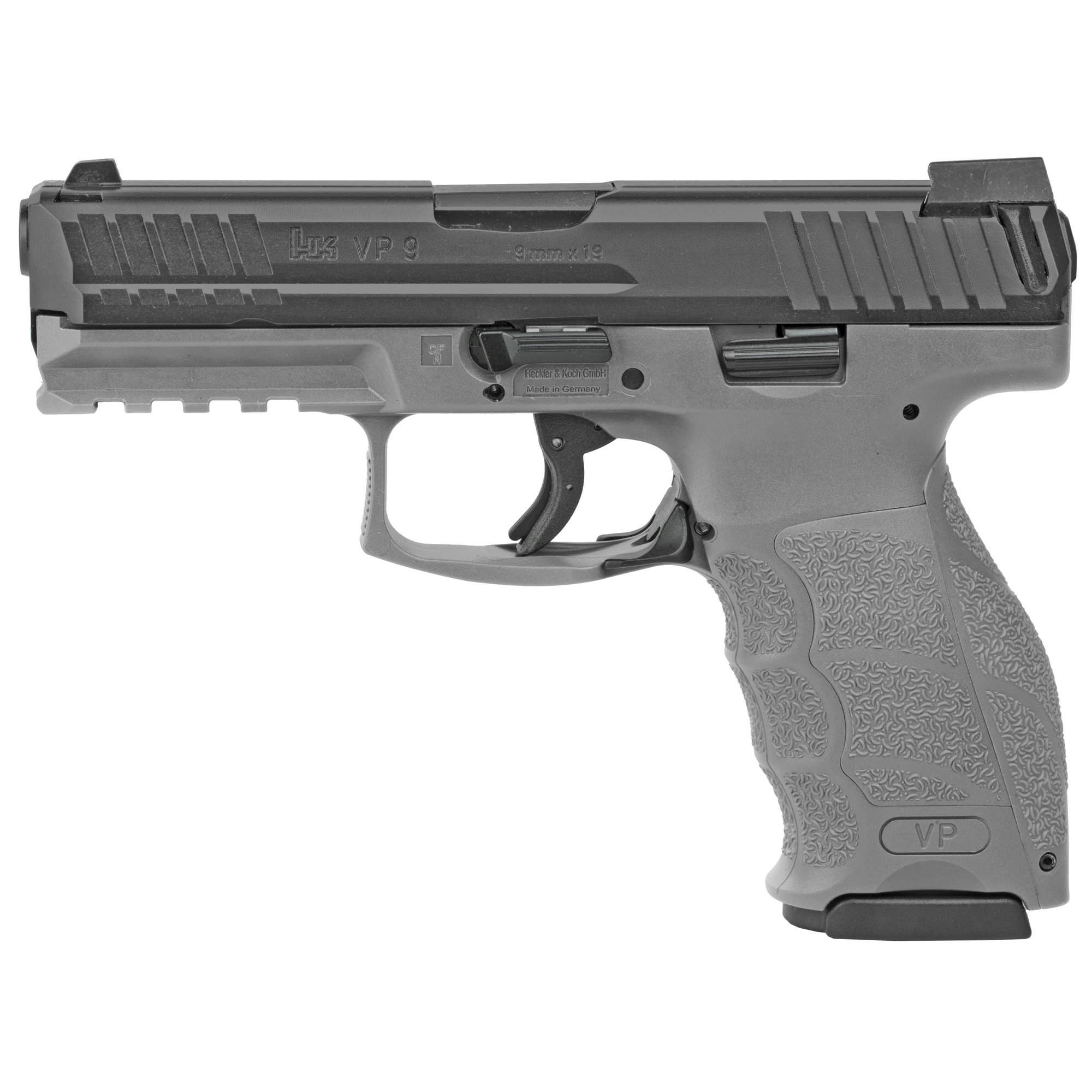 HK VP9 9mm Pistol, 4" Barrel, Night Sights, Gray - 81000230 - H&K