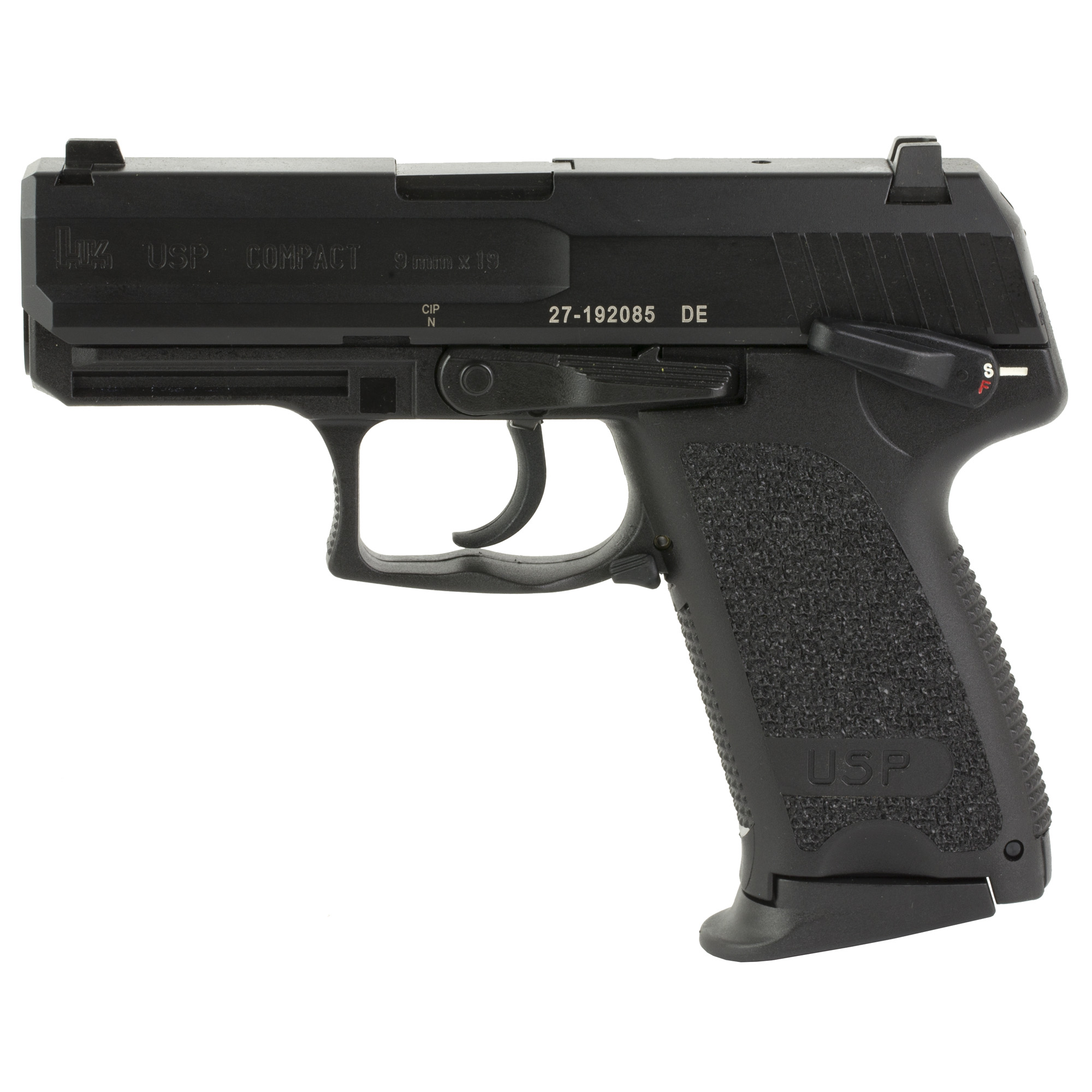 HK USP 9mm Pistol, 3.58" Barrel, Night Sights, Black - 81000332 - H&K