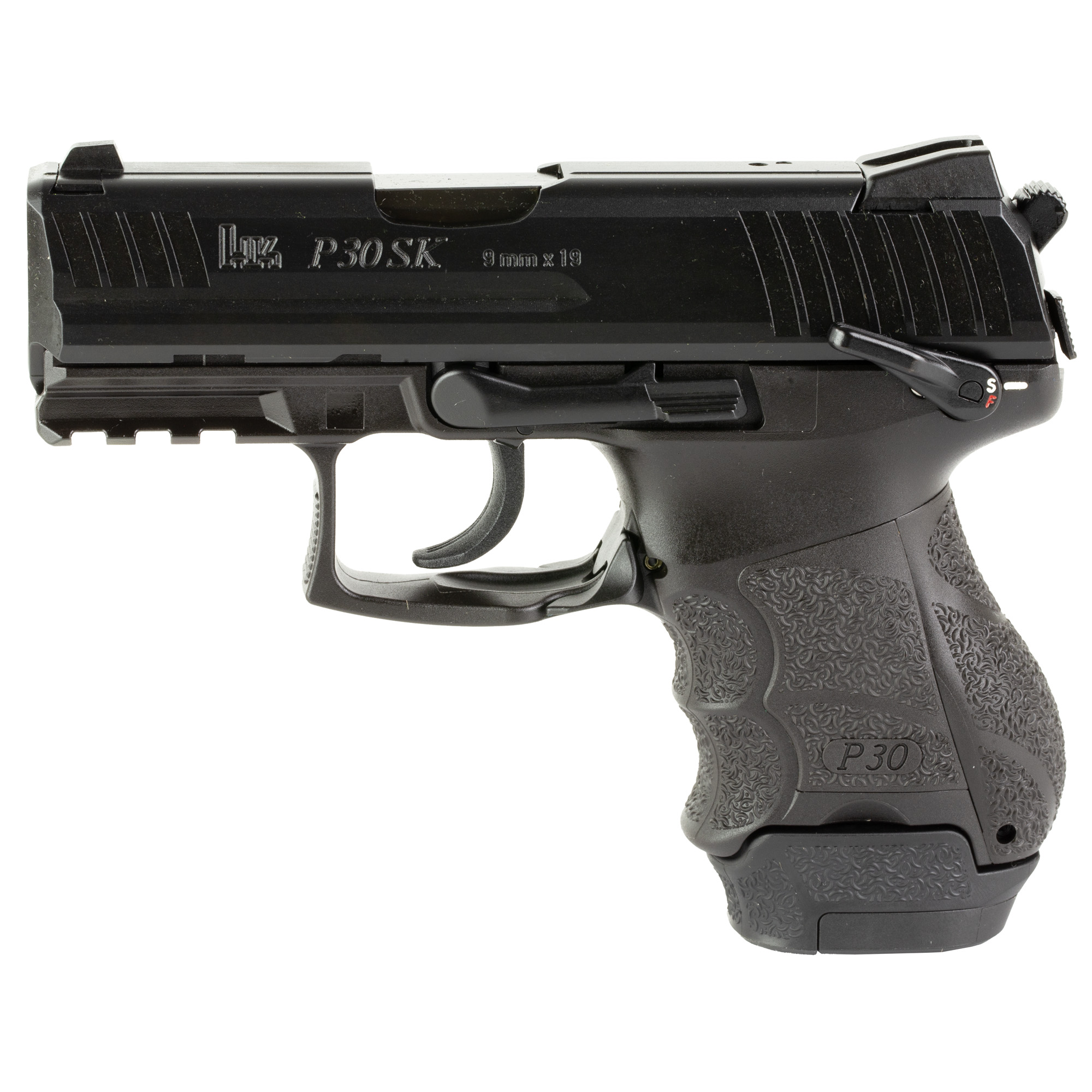 HK P30SKS 9mm Pistol, 3.27" Barrel, 3 Dot Sights, Black - 81000825 - H&K